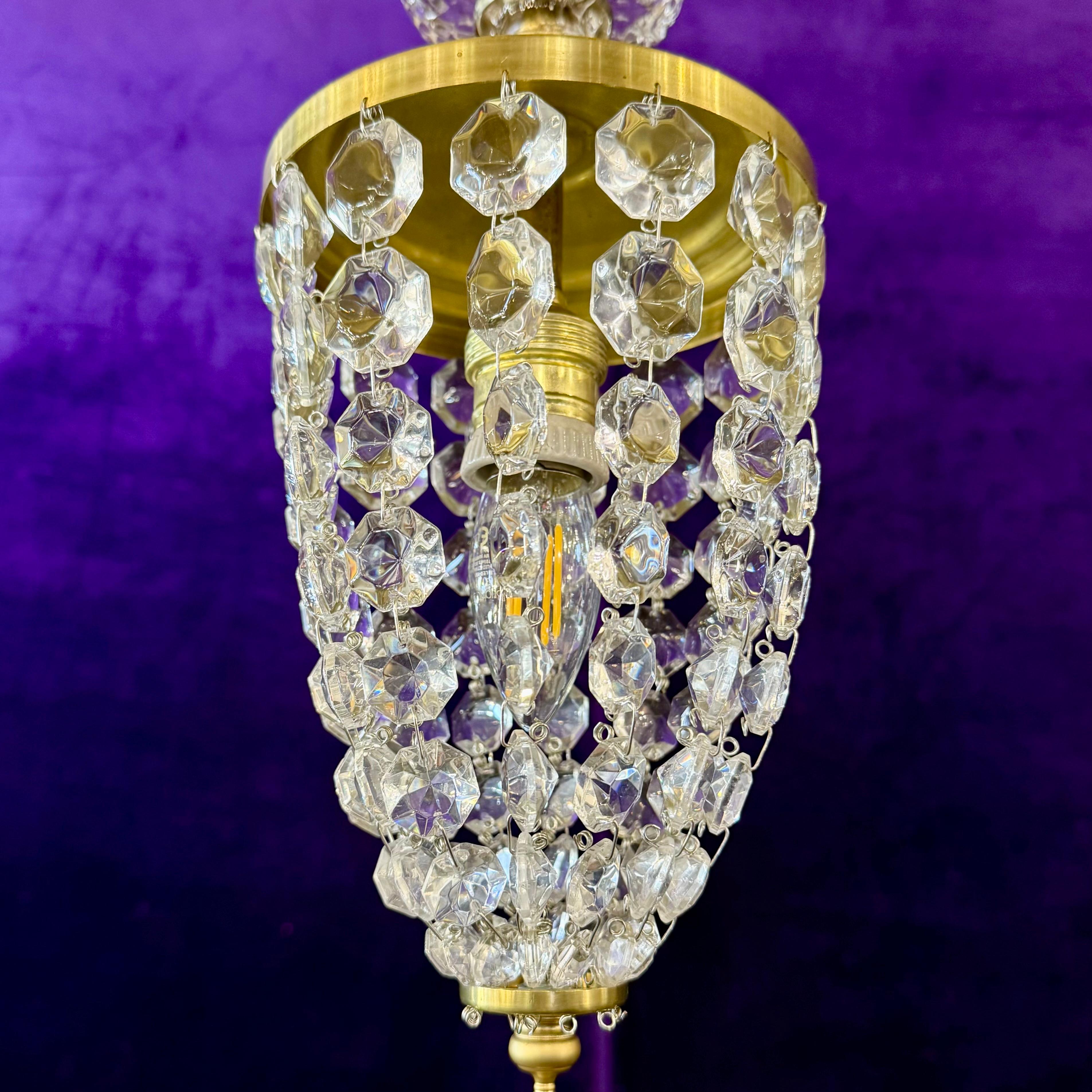 Petite Brass and Crystal Pedants