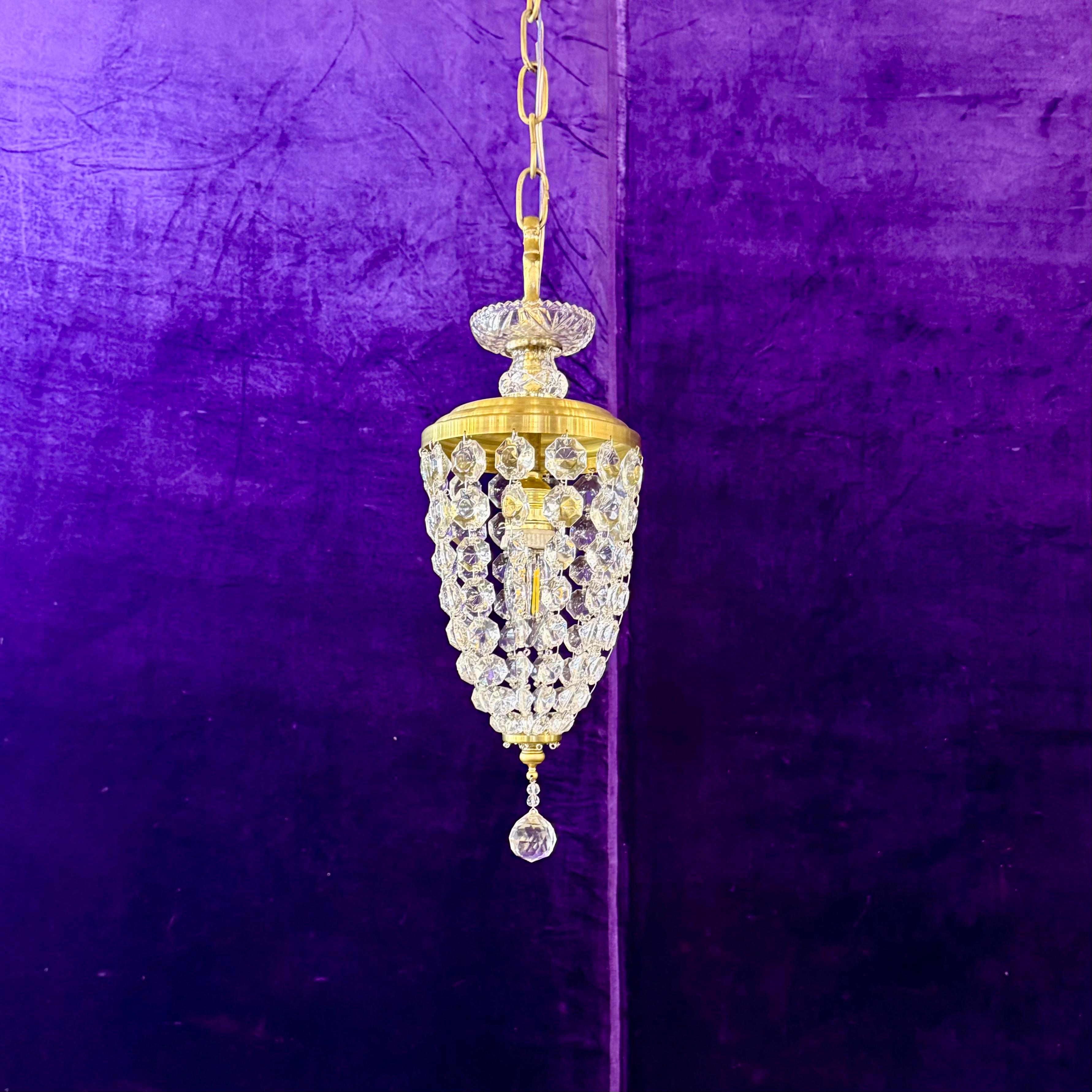 Petite Brass and Crystal Pedants