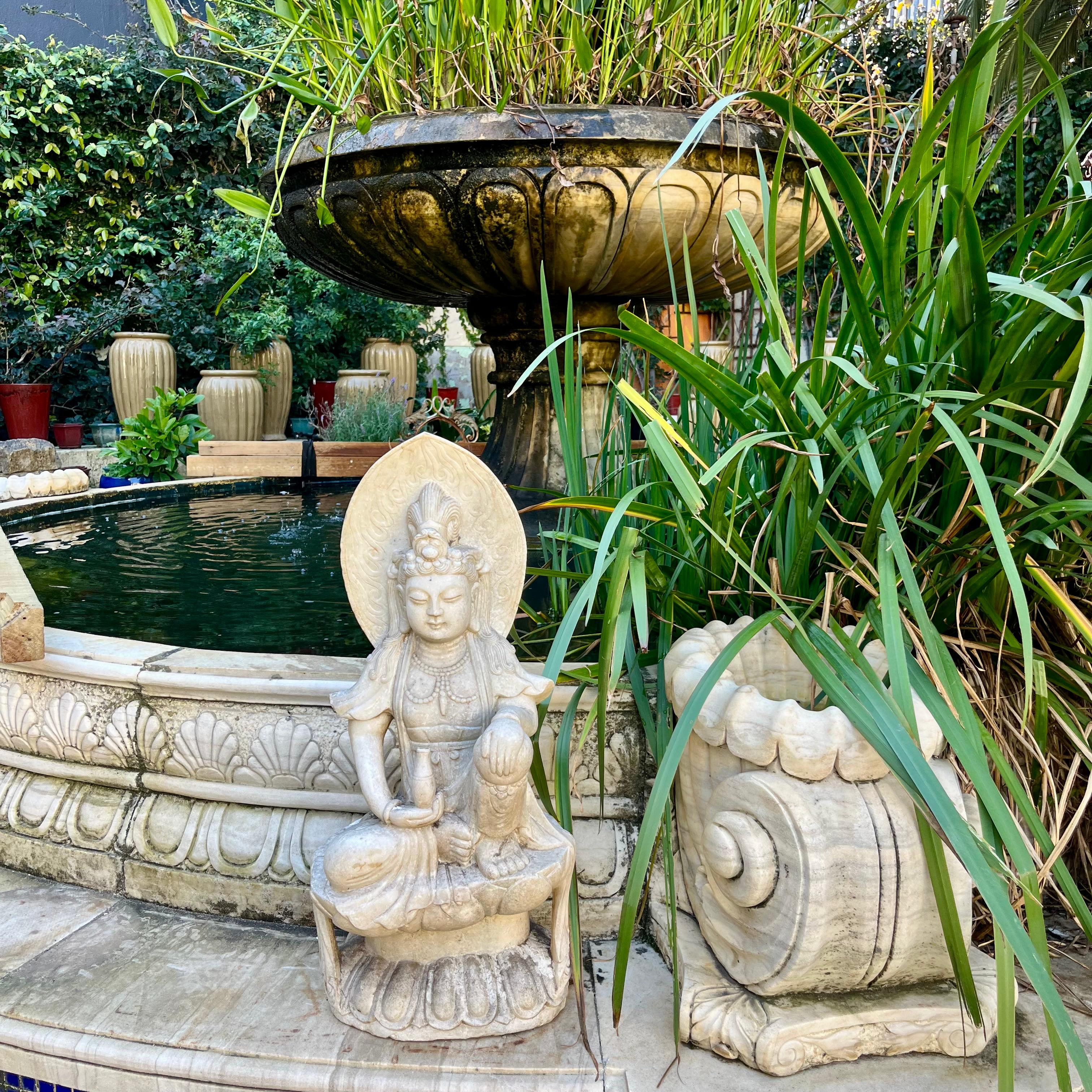 Antique Carved Marble Buddha