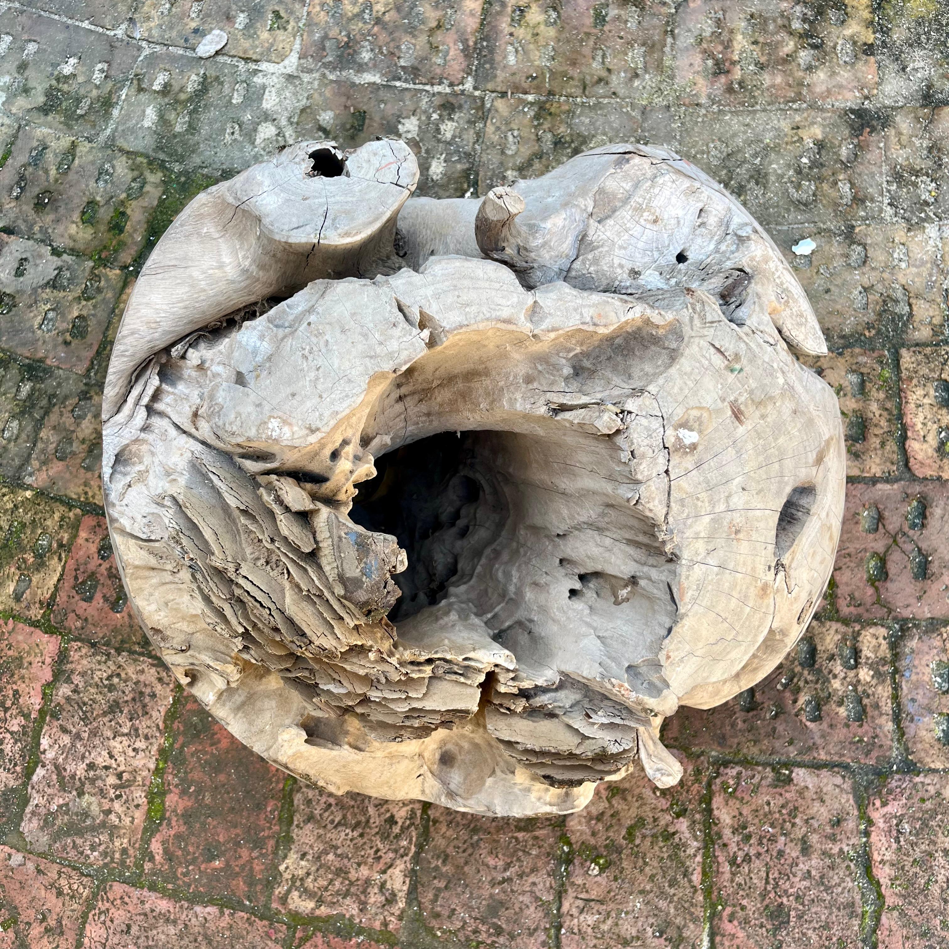 Organic Carved Wooden Decor Ball