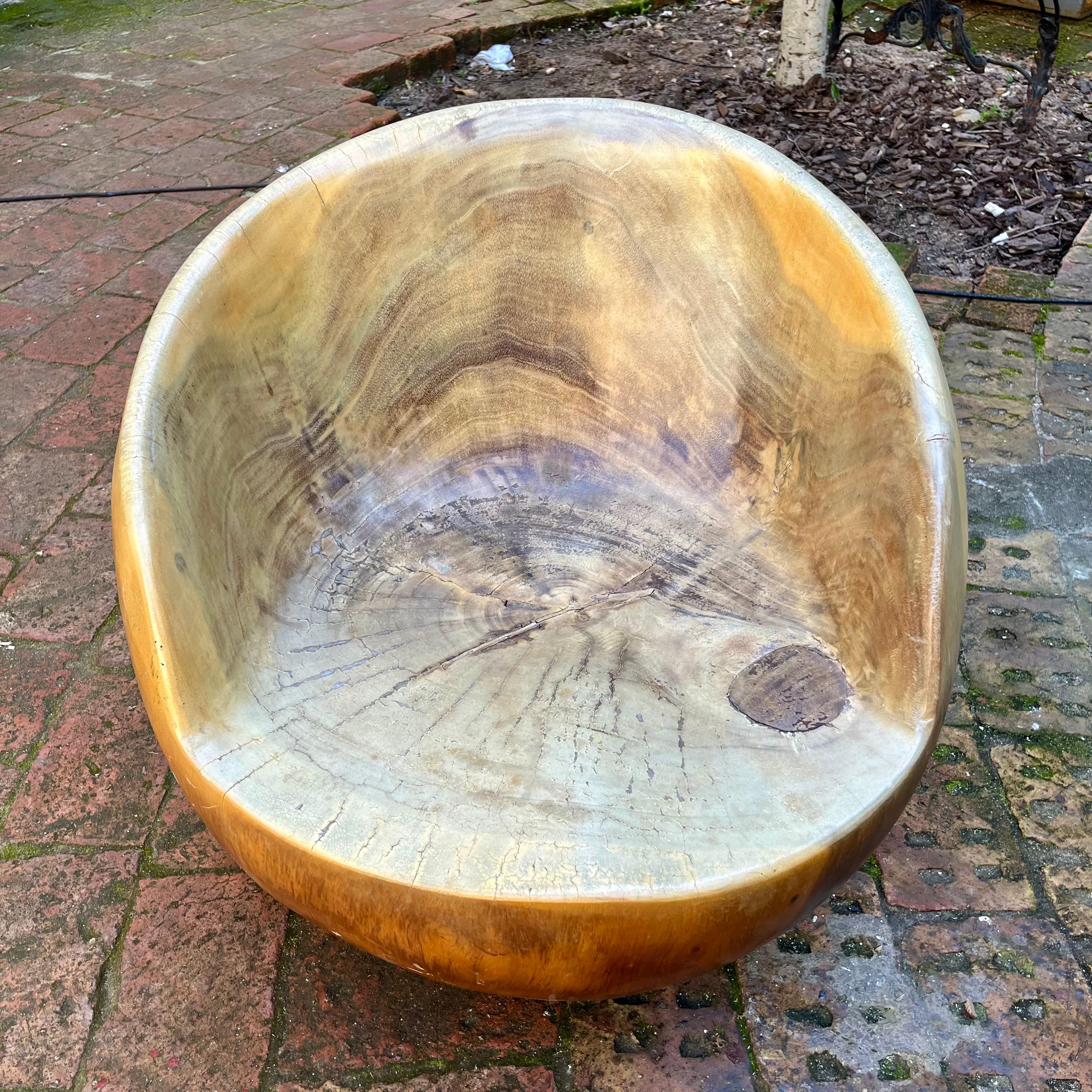 Carved Wooden Tub Chairs and Retro Wood Table