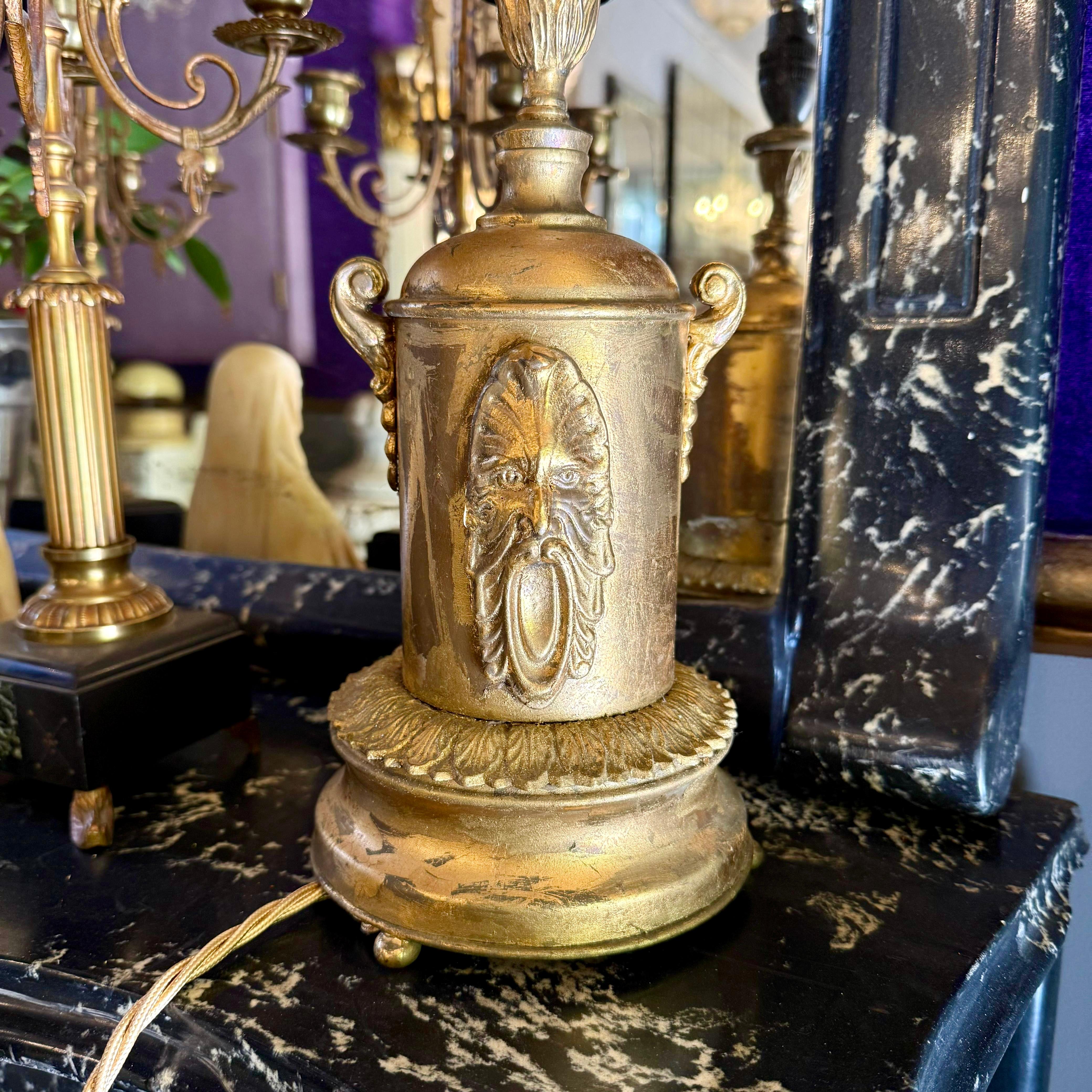 Antique Carved Gilt Lamp of Zeus