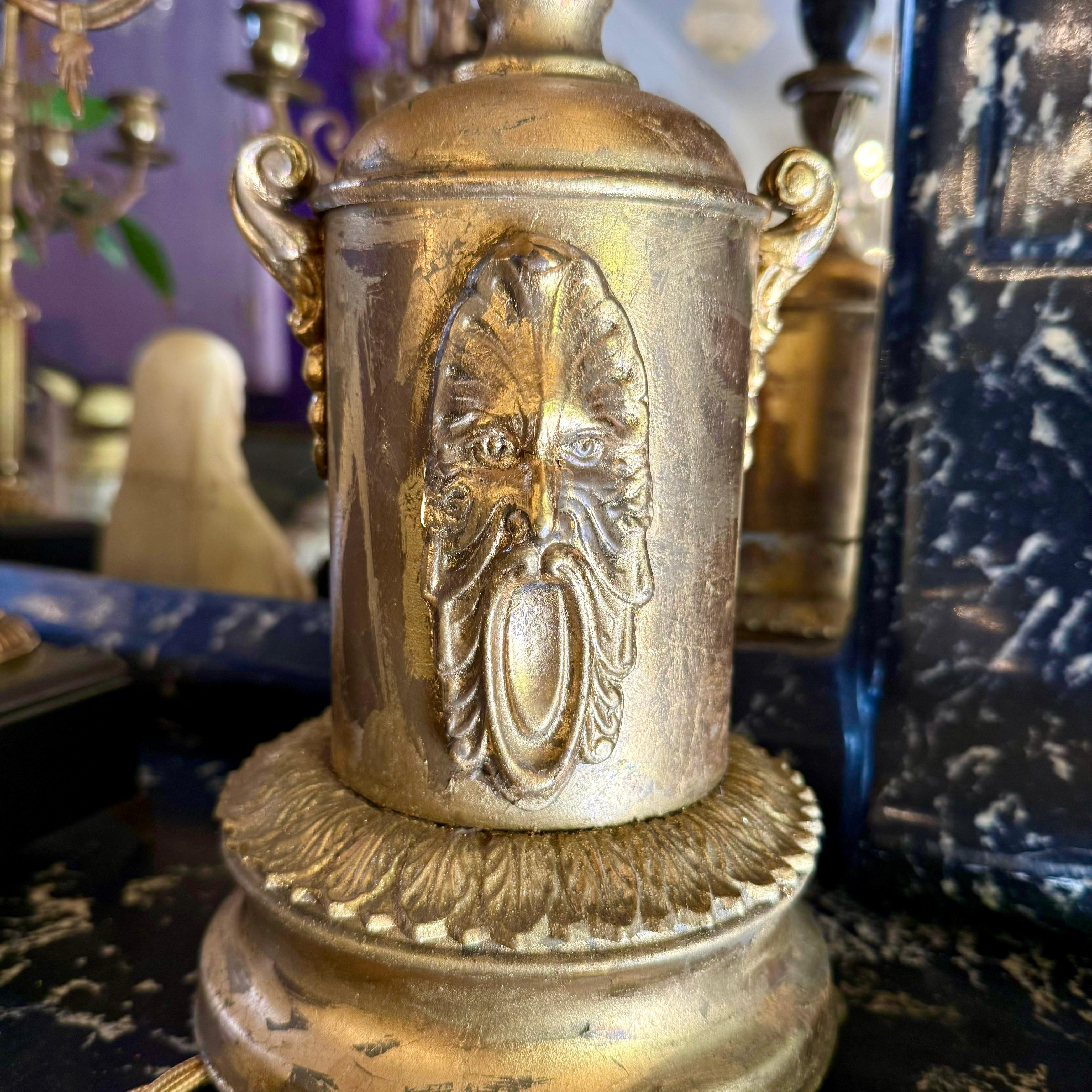 Antique Carved Gilt Lamp of Zeus