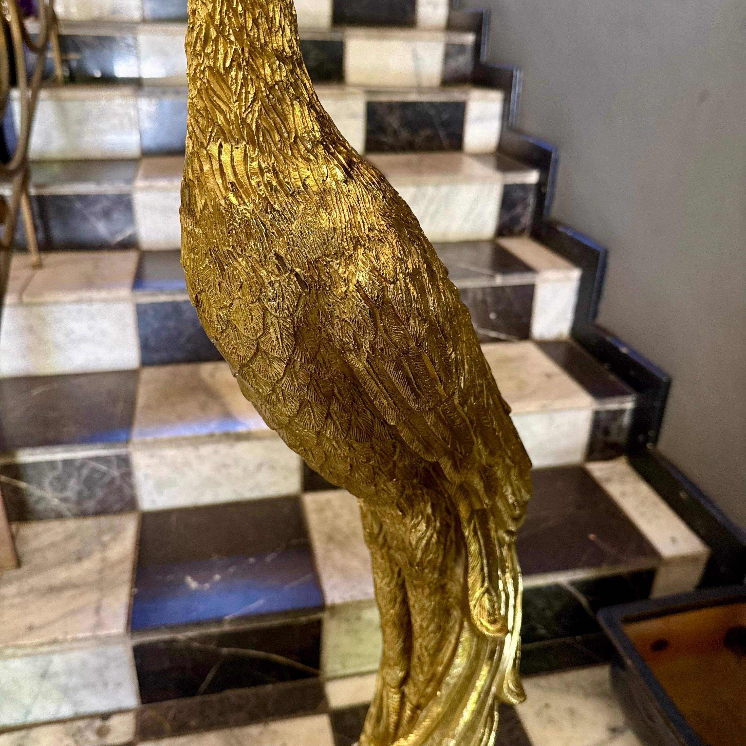 Pair of Brass Peacock Standing Lamps