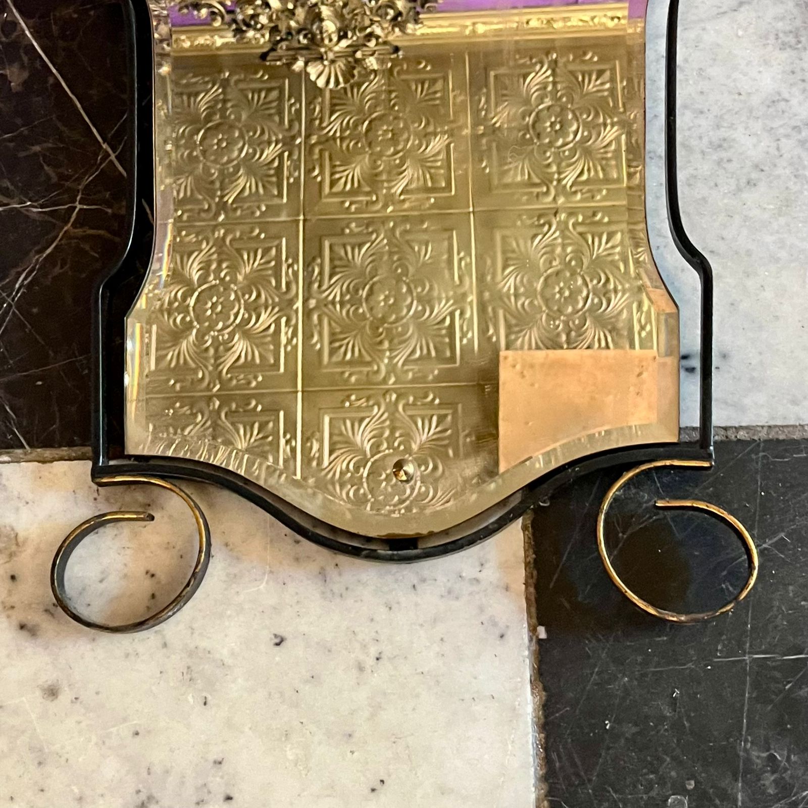 Wrought Iron Framed Wall Mirror with Scrolled Detailing