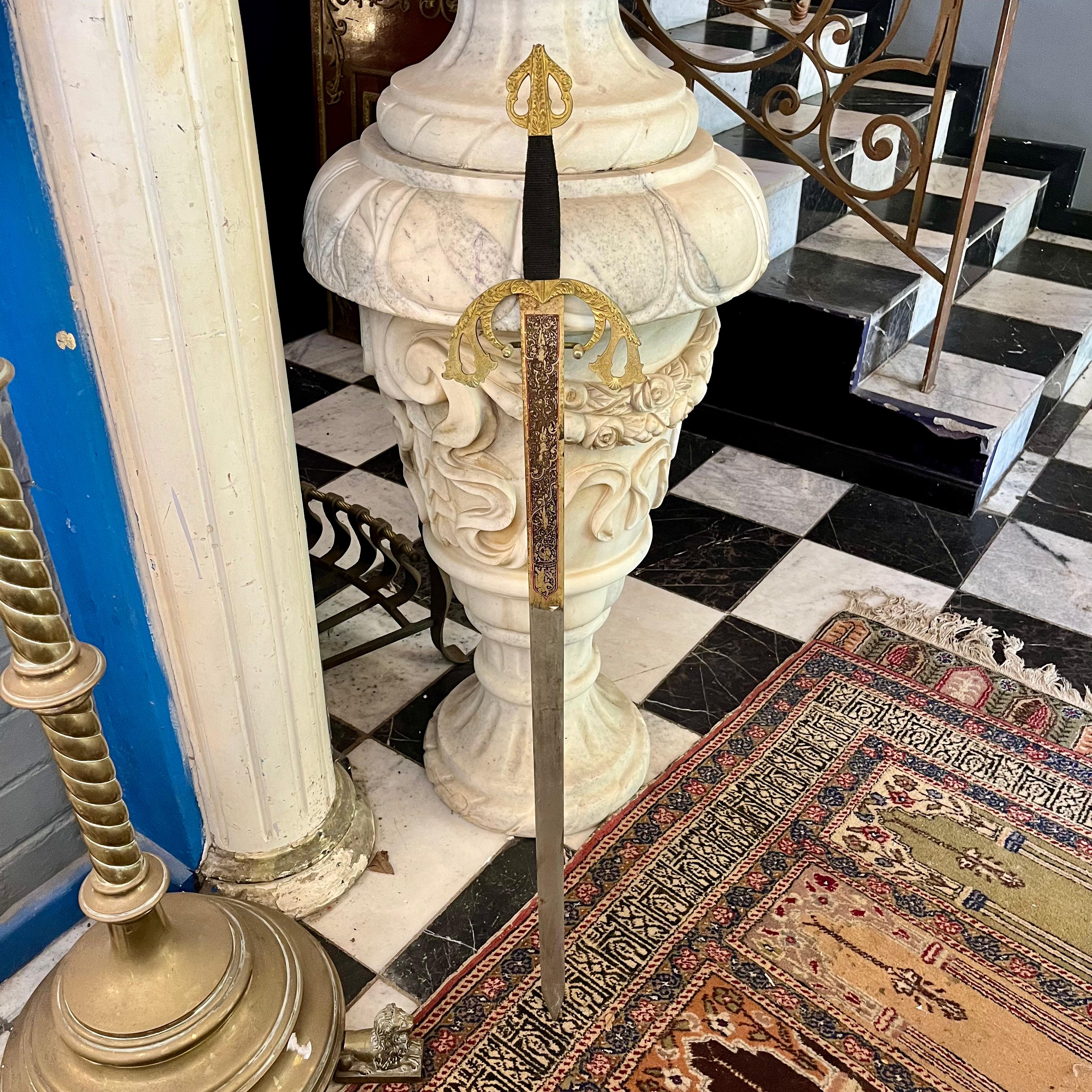 Ornamental Hanging Sword with Gilt Accents