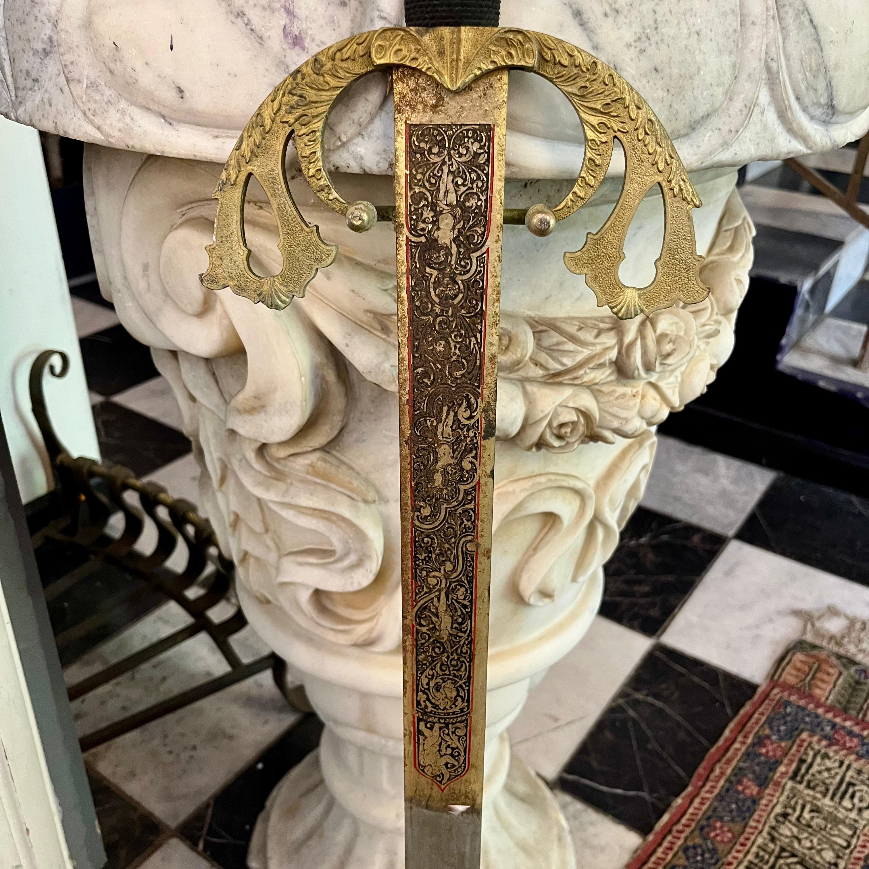 Ornamental Hanging Sword with Gilt Accents