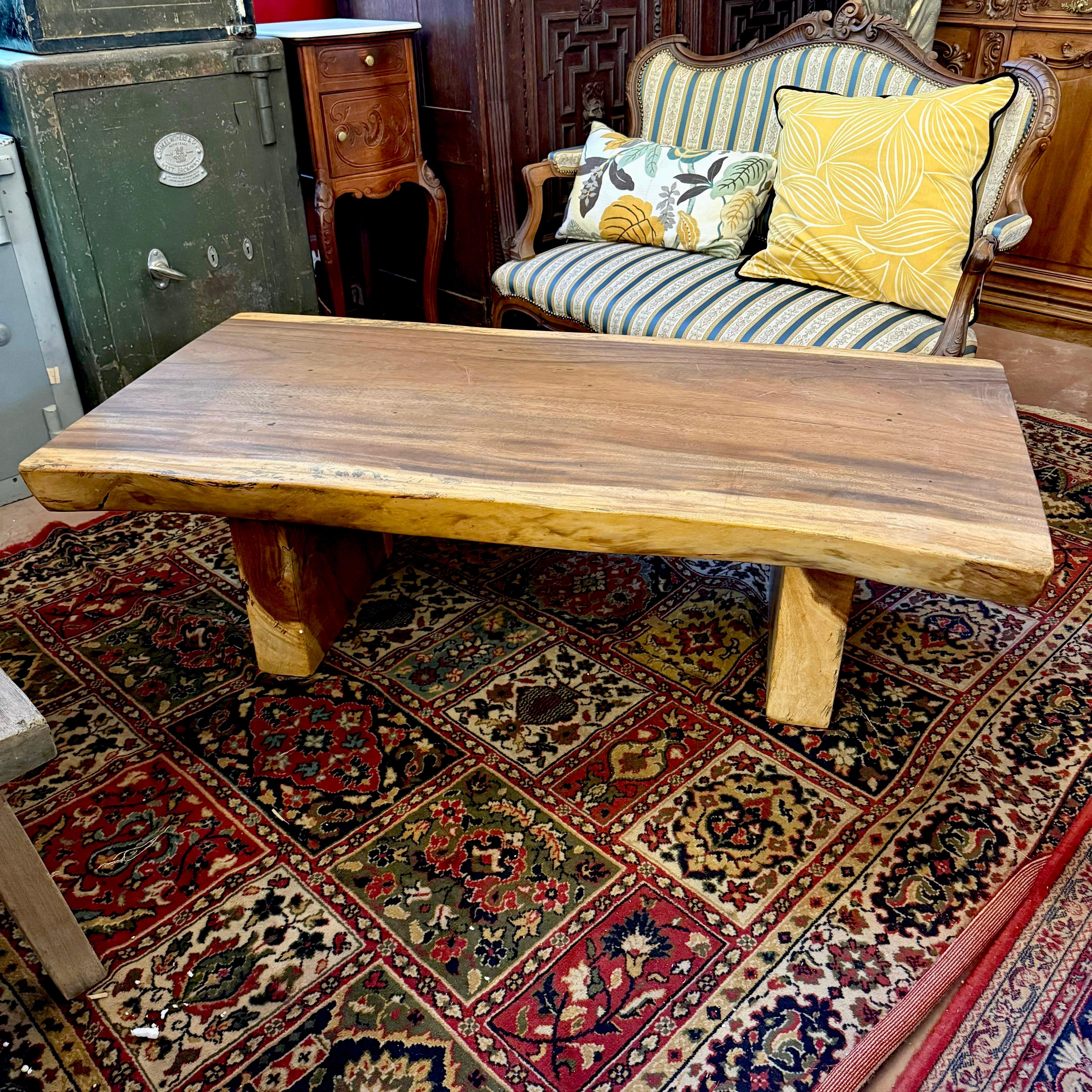 Organic White Cedarwood Live-Edge Coffee Table