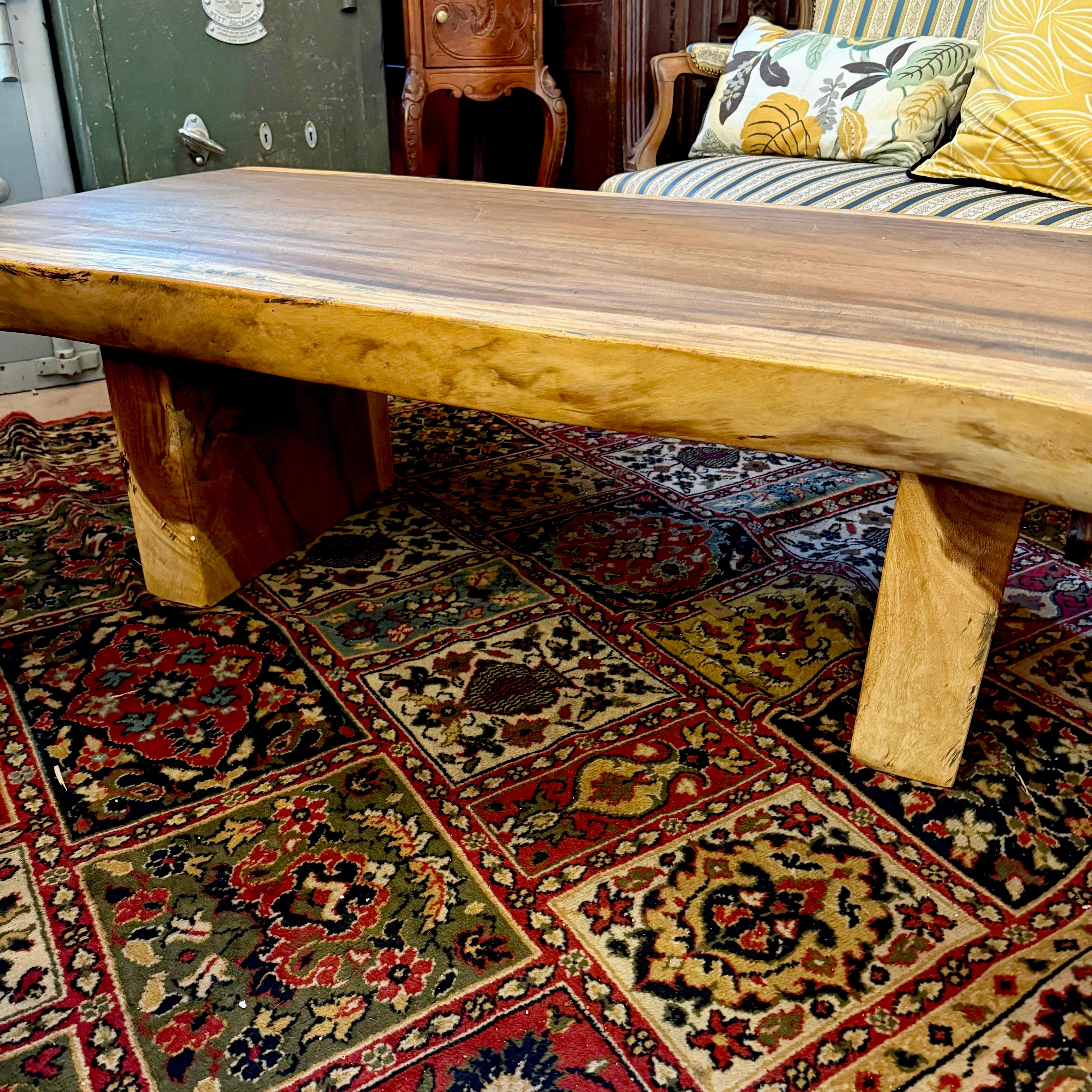 Organic White Cedarwood Live-Edge Coffee Table