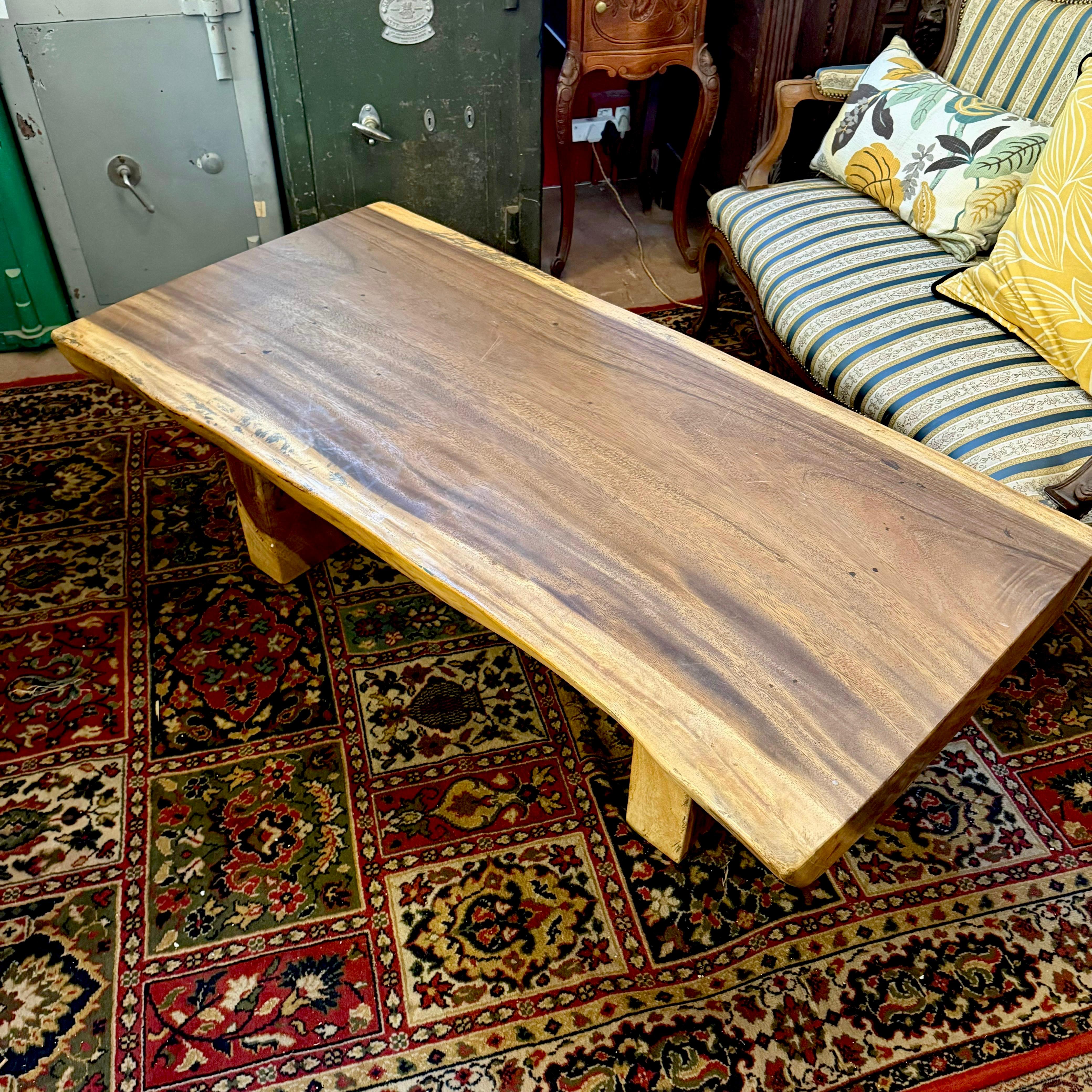 Organic White Cedarwood Live-Edge Coffee Table