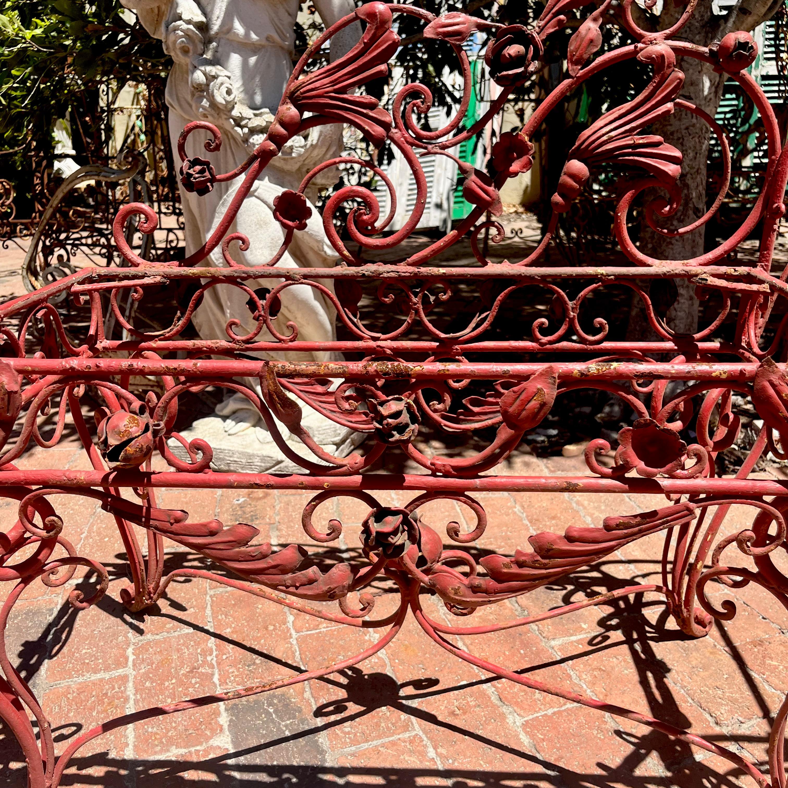 Beautiful Scrollwork Wrought Iron Settee