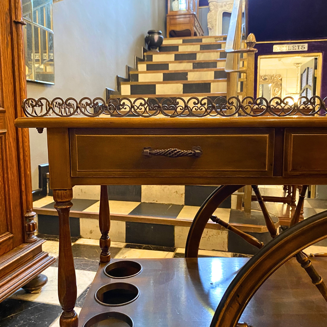 Unique Vintage Drinks Trolley with Intricate Detail - SOLD