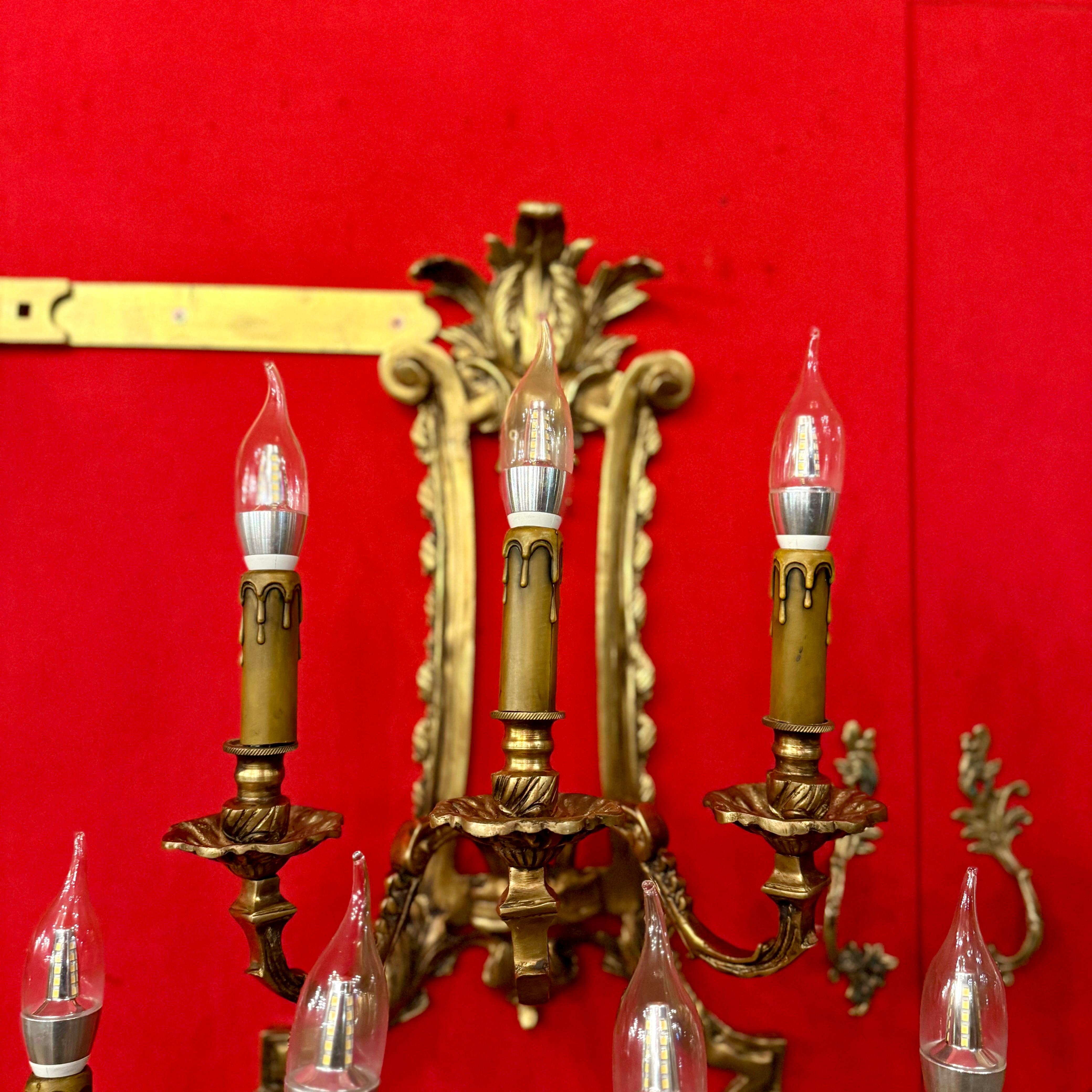 Stunning Empire Style Brass Wall Sconces