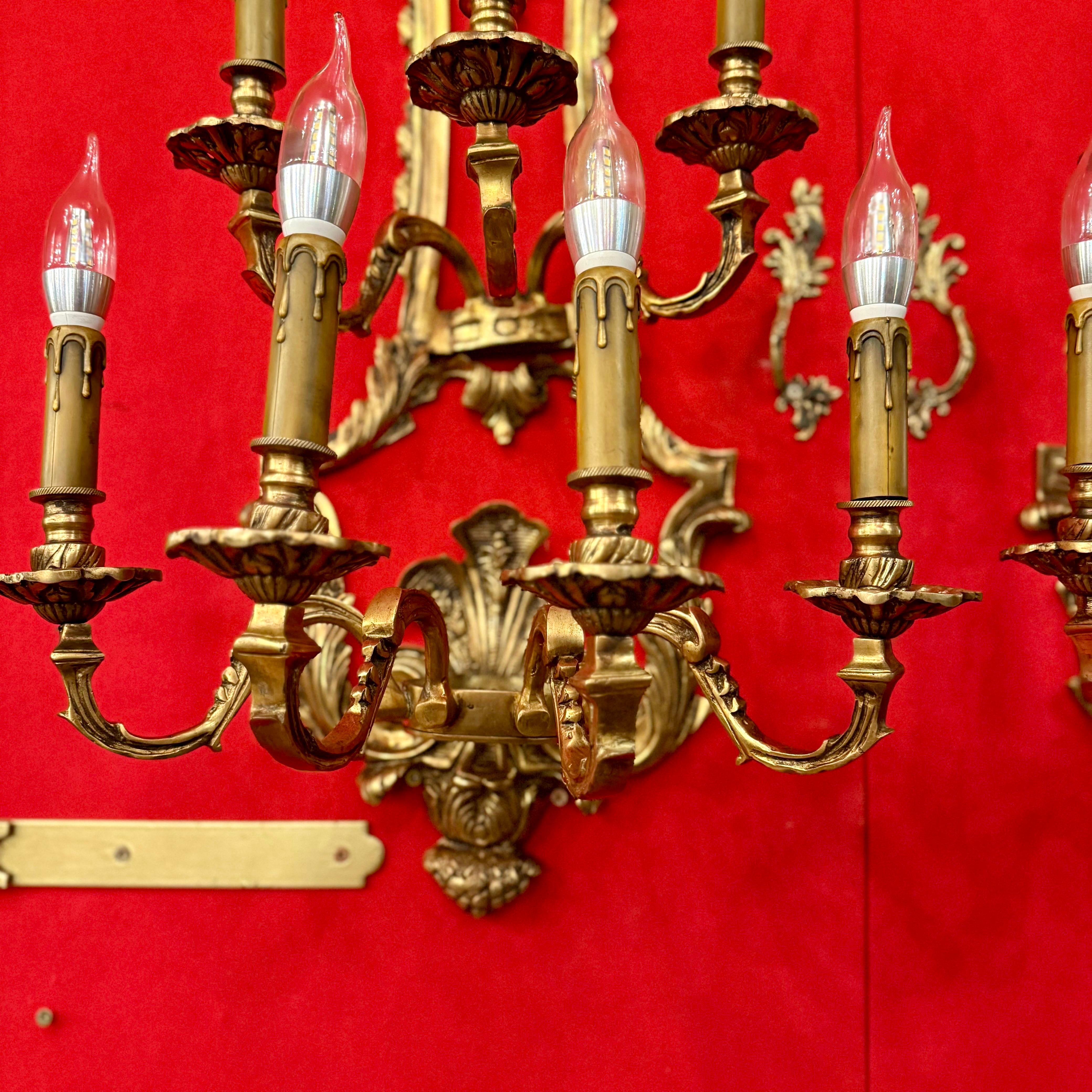 Stunning Empire Style Brass Wall Sconces