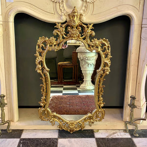 Elegant Antique Gilt Brass Console and Mirror