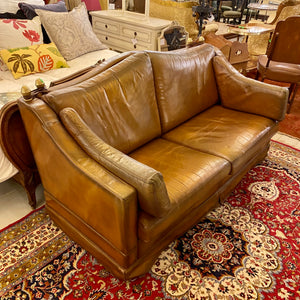 Vintage Leather Knoll Sofa with Arched Back - SOLD