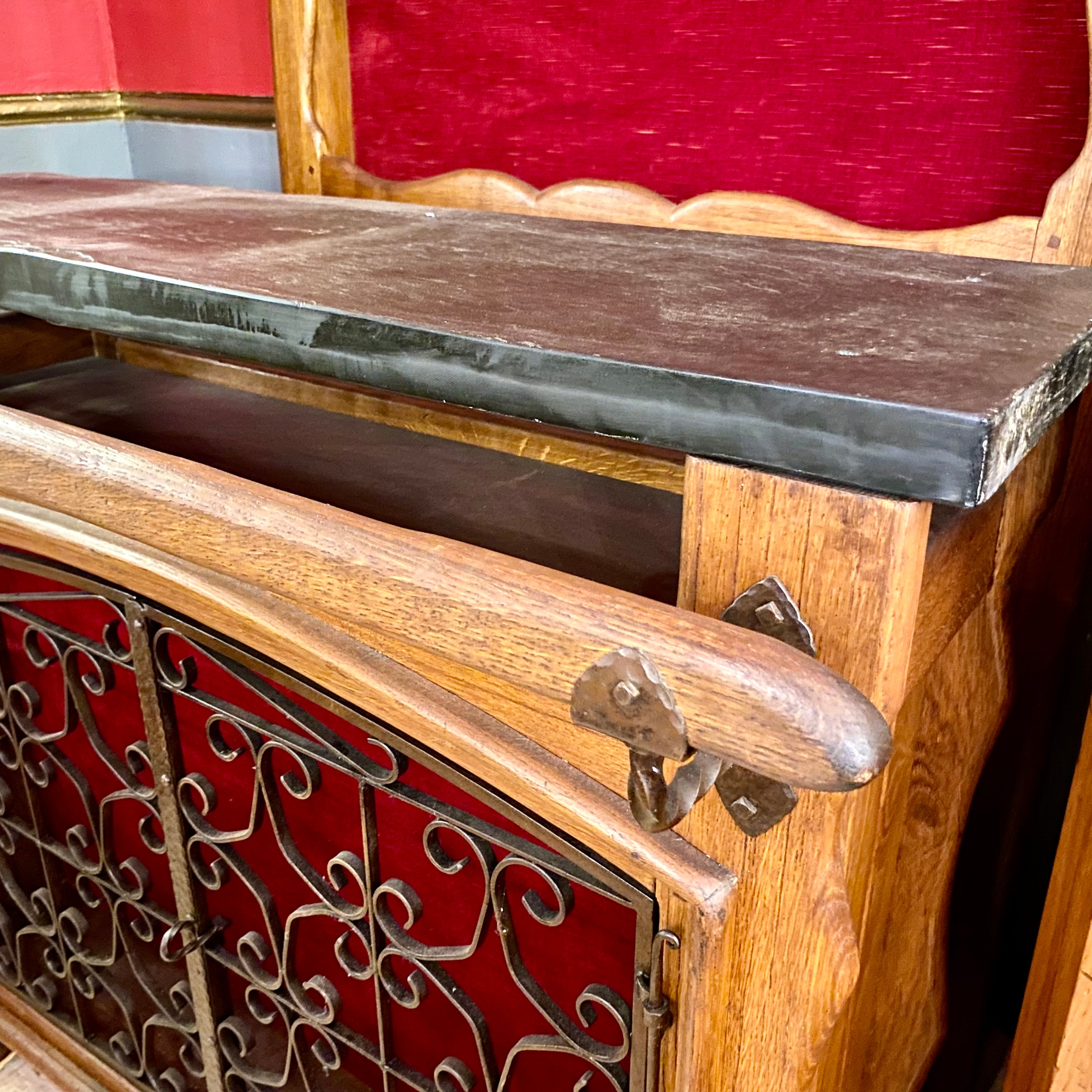 Antique Oak Bar with Stools