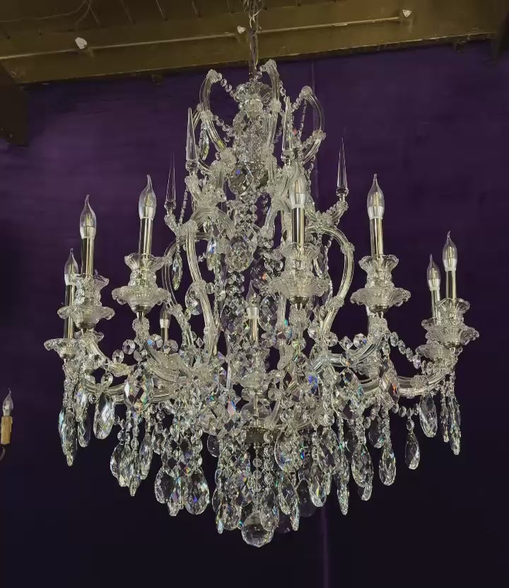 Modern Maria Theresa-Style Crystal Chandelier