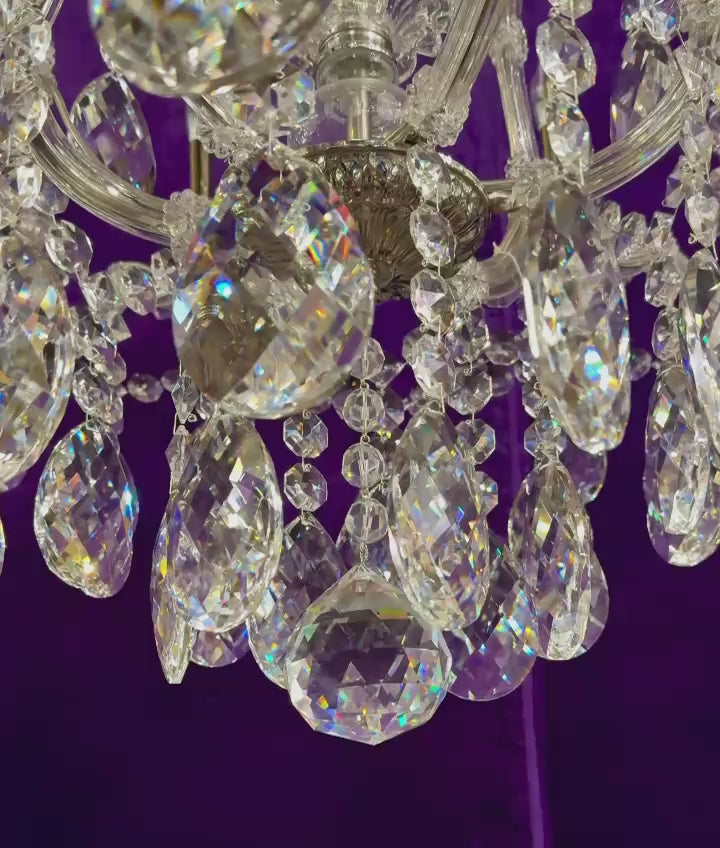 Modern Maria Theresa-Style Crystal Chandelier