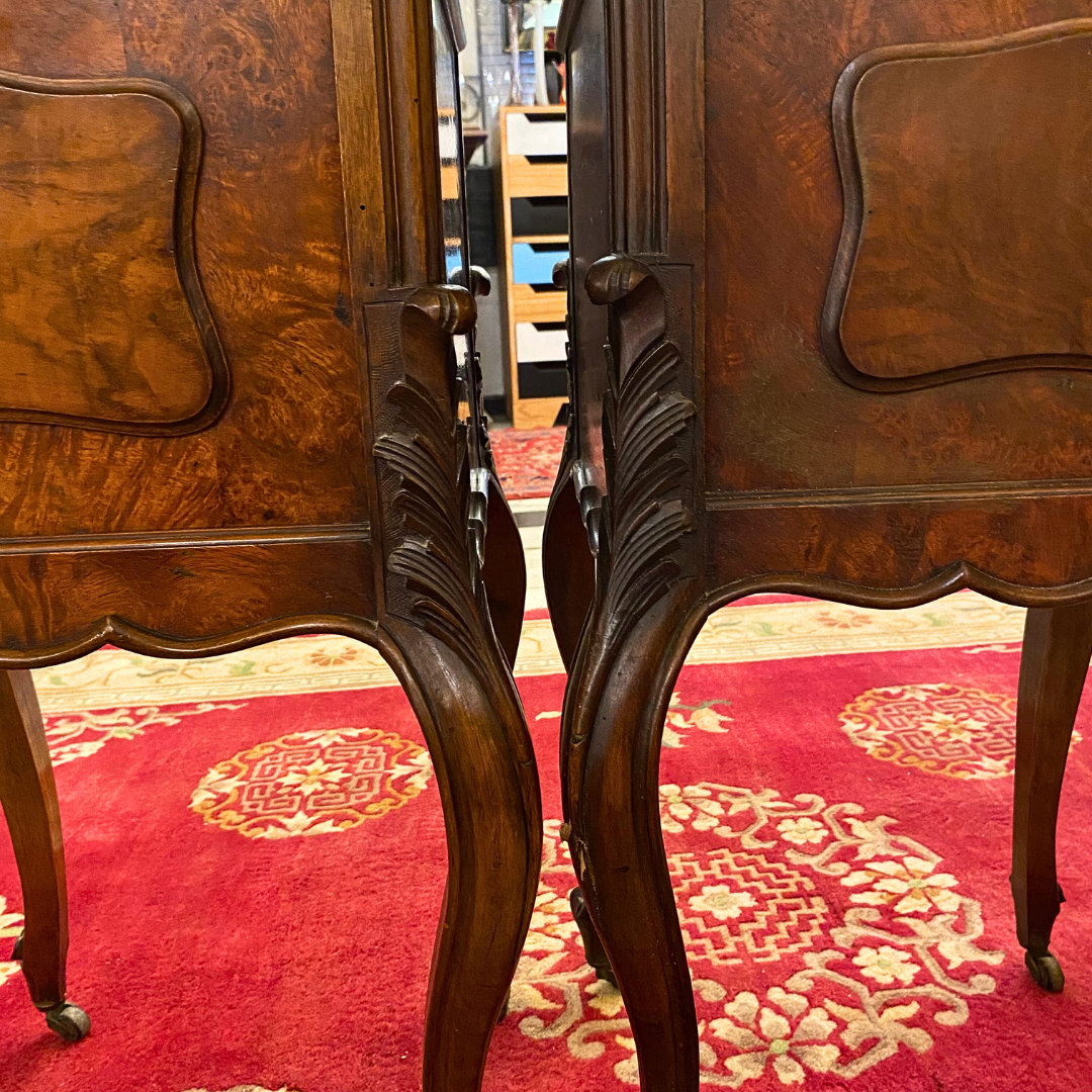 Pair of Antique Rosewood & Marble Pedestals - SOLD