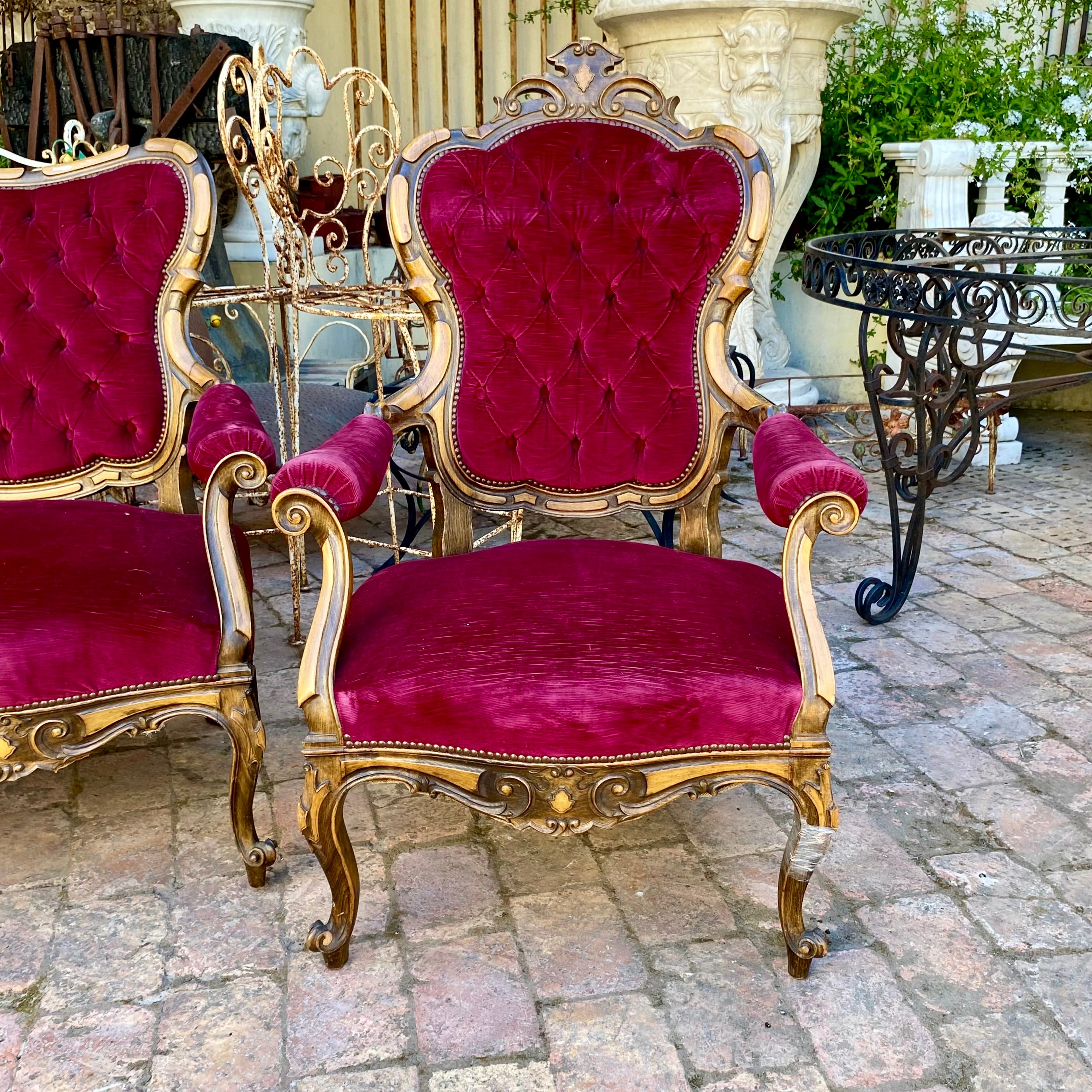 Antique Oak French Salon set