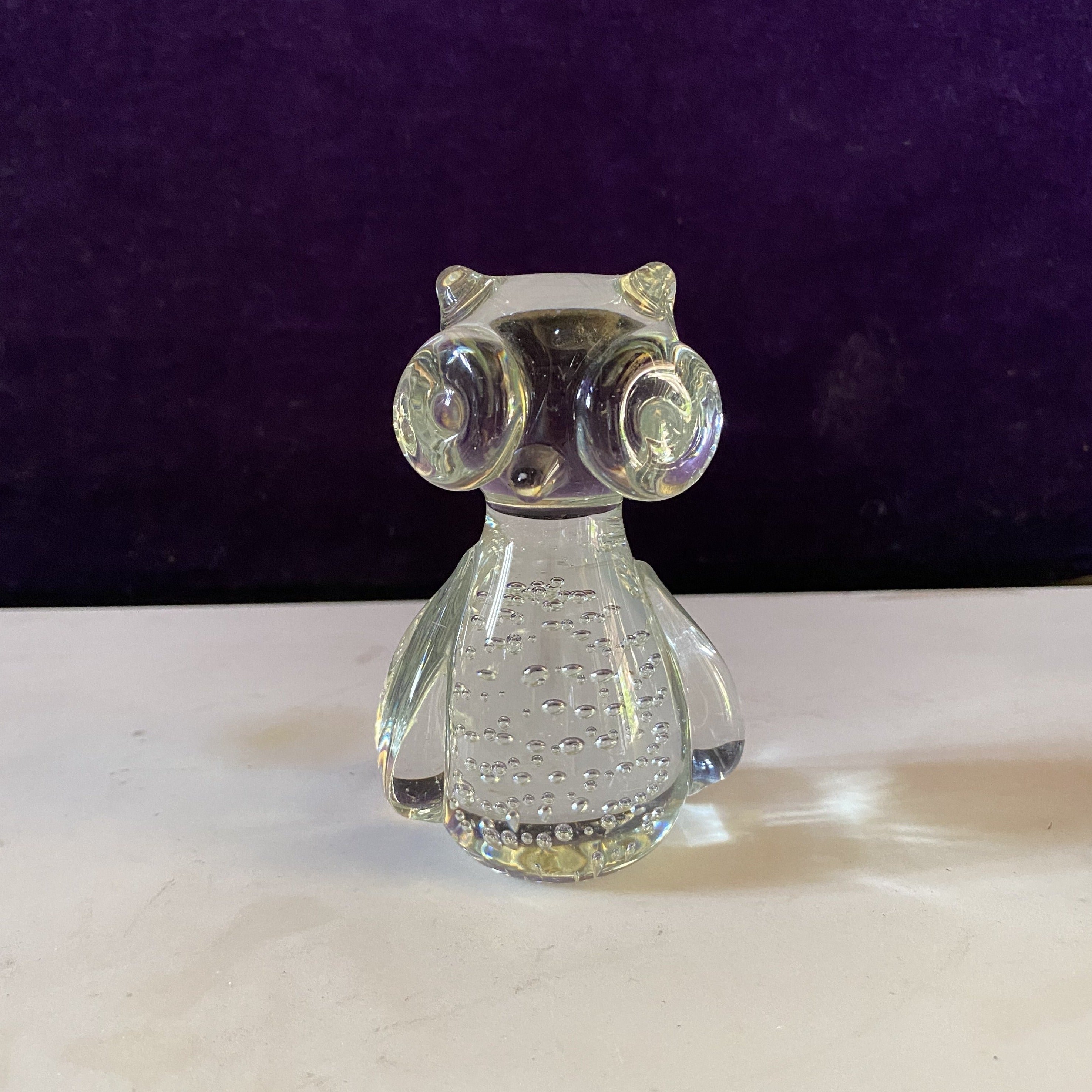 Vintage Murano Clear Glass Owl - SOLD