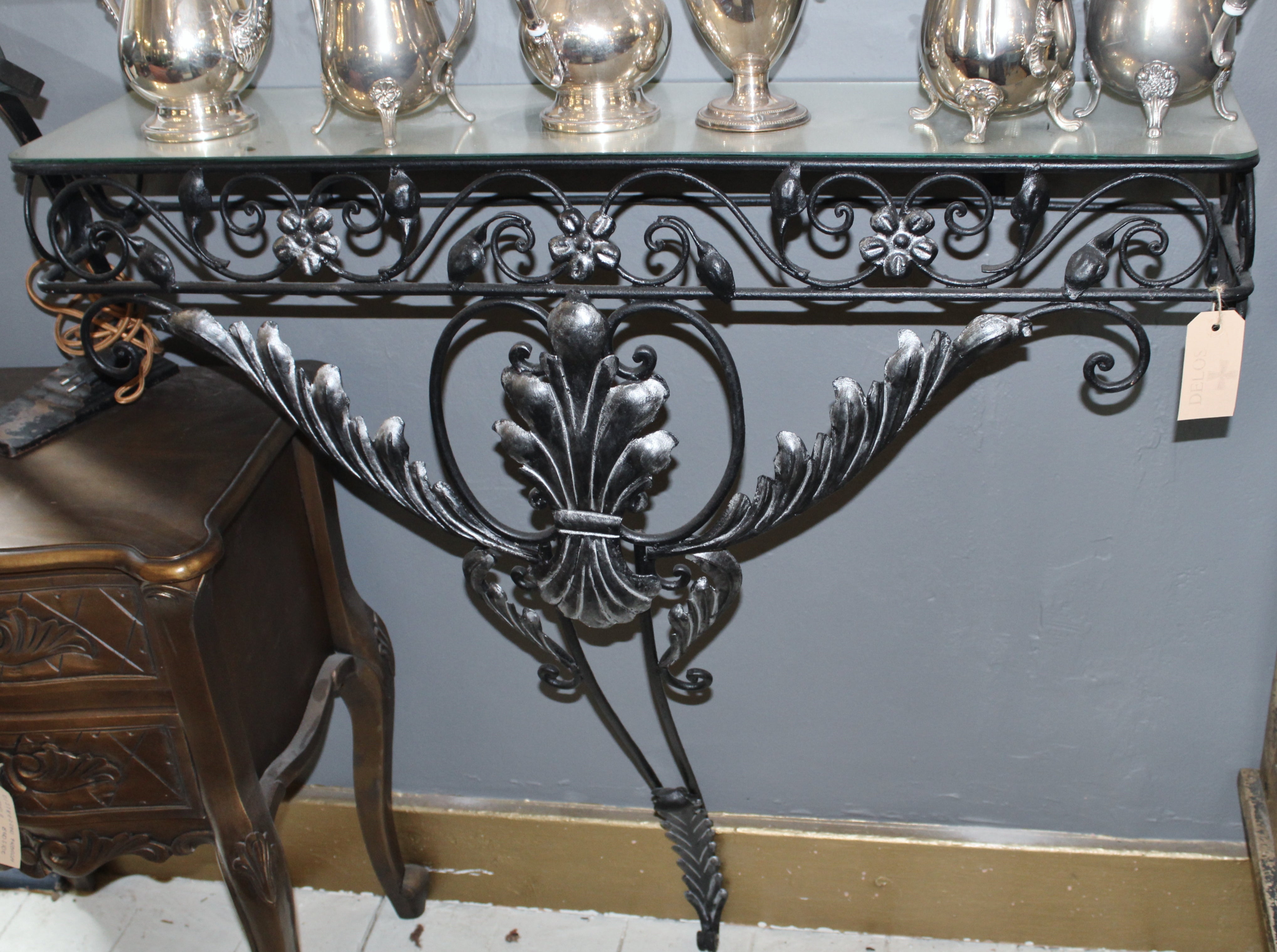 A Wrought Iron Console