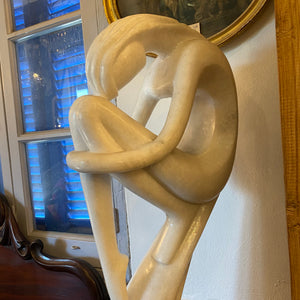 Elegant Carved White Marble Lady - SOLD