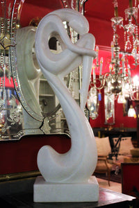 Elegant Carved White Marble Lady - SOLD