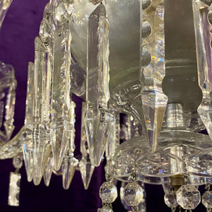 Very Rare 1930's Bohemian Czeckoslovakian Glass and Crystal Chandelier with Original Crystals