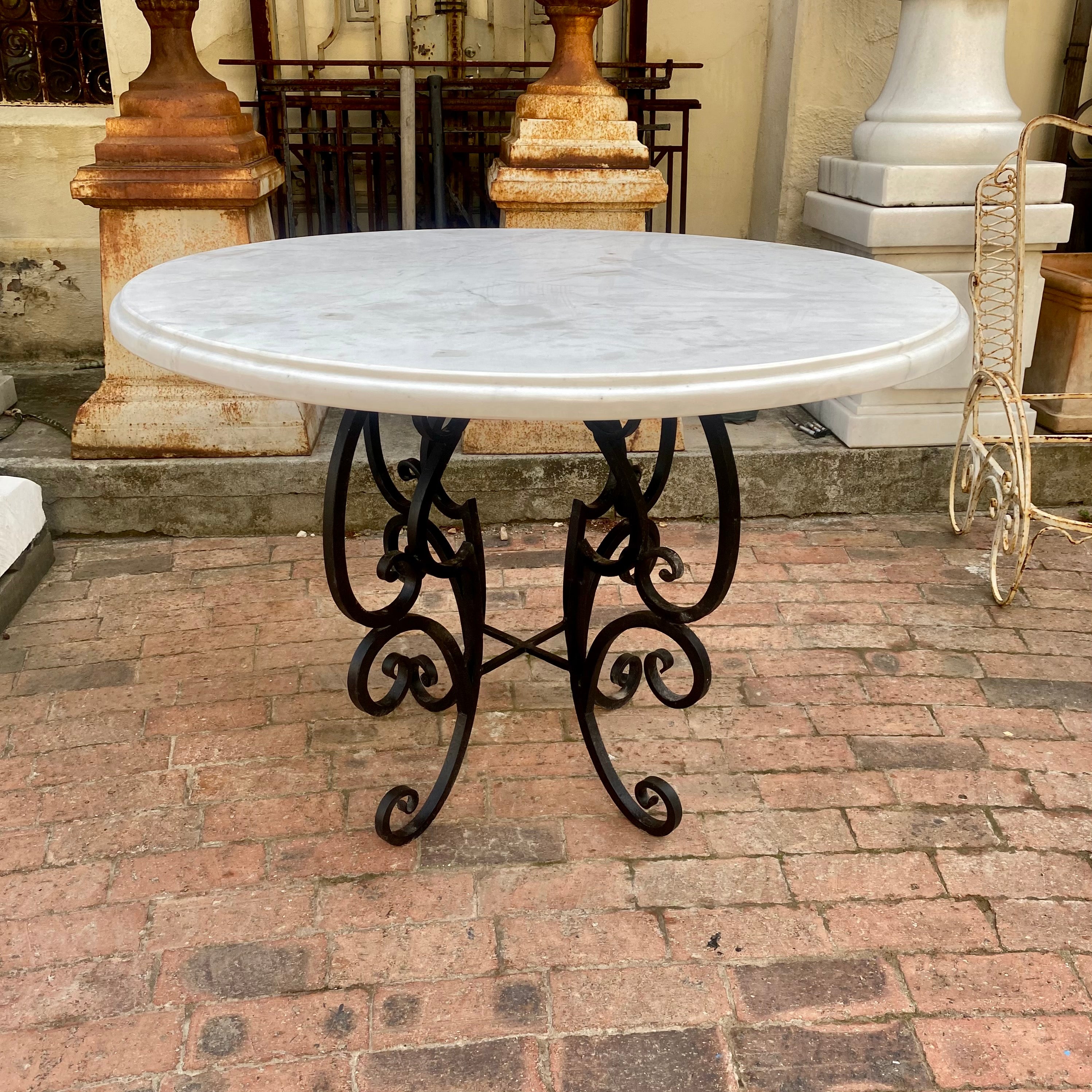 Elegant Wrought Iron & Steel Table Base - SOLD