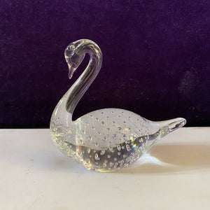 Clear Murano Glass Swan - SOLD