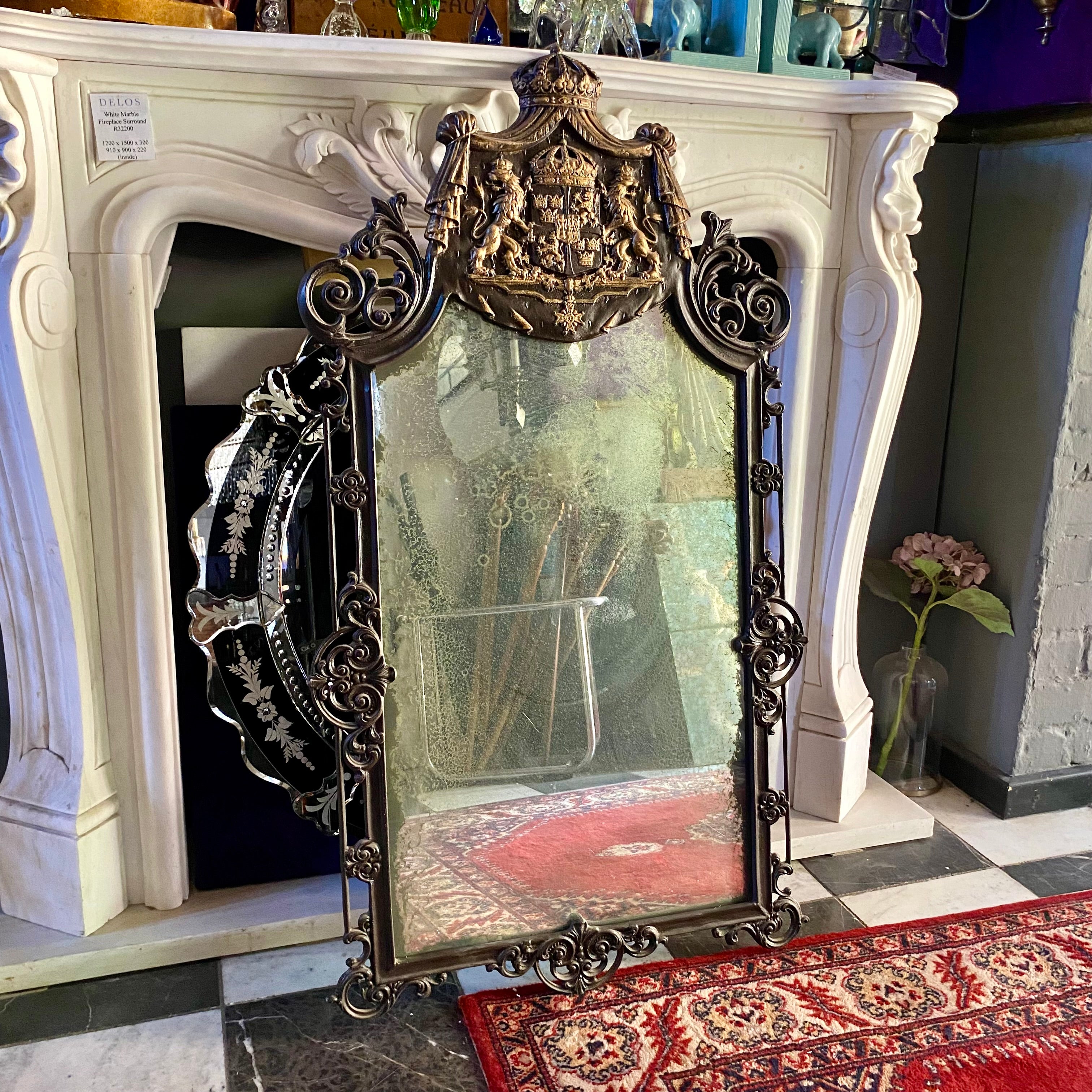 Ornate Cast Frame with Aged Mirror