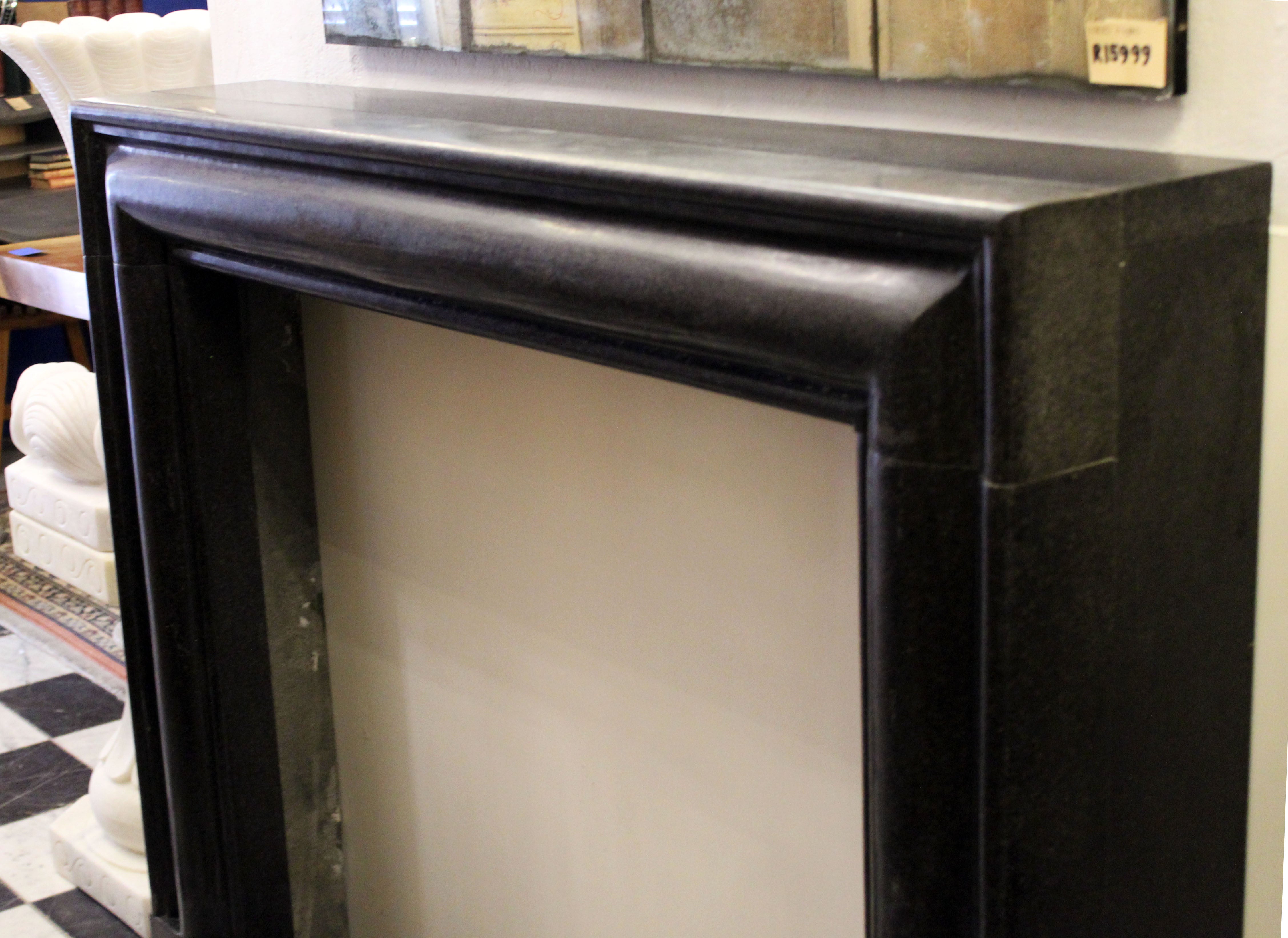 Straight Cut Black Marble Fire Surround - SOLD