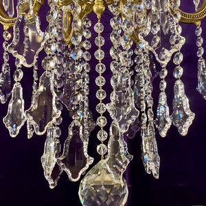 Tall Delos Eight Arm Crystal Chandelier