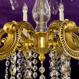 Tall Delos Eight Arm Crystal Chandelier