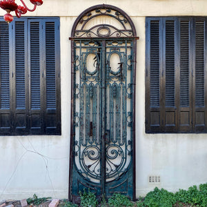 Art Nouveau Arched Forged Steel Gate