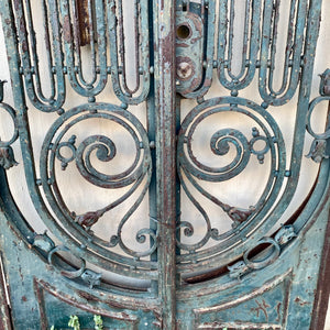 Art Nouveau Arched Forged Steel Gate