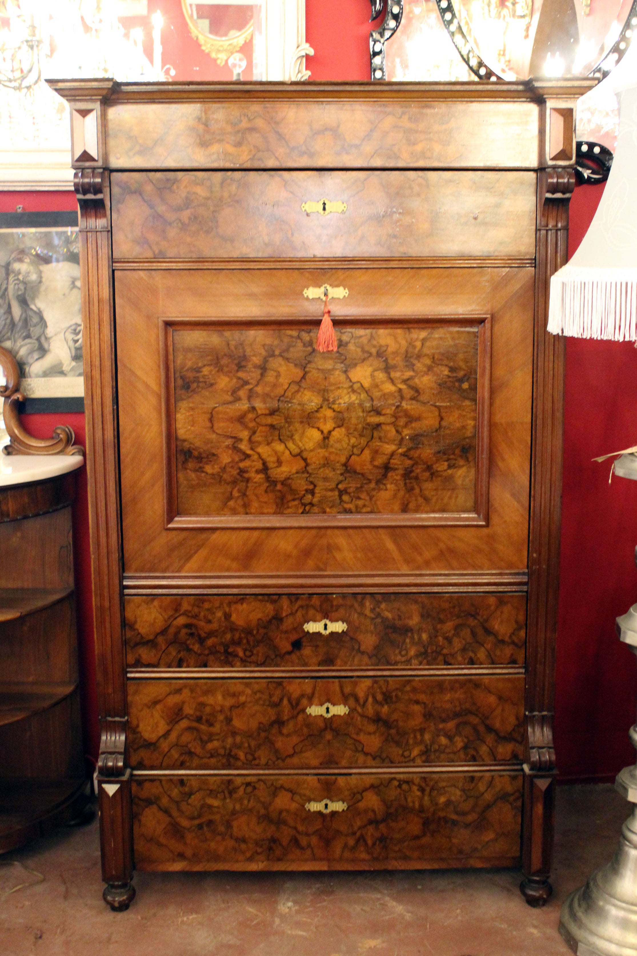 Antique Burr Walnut Secretaire - SOLD