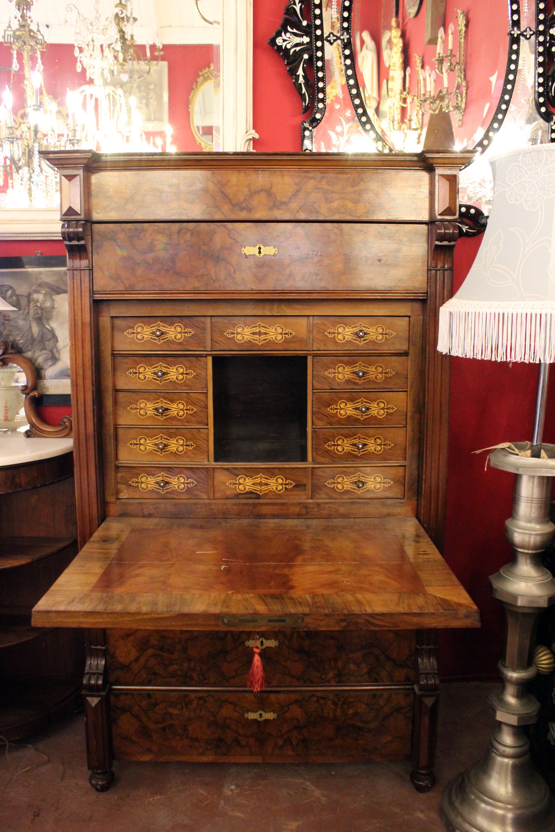 Antique Burr Walnut Secretaire - SOLD