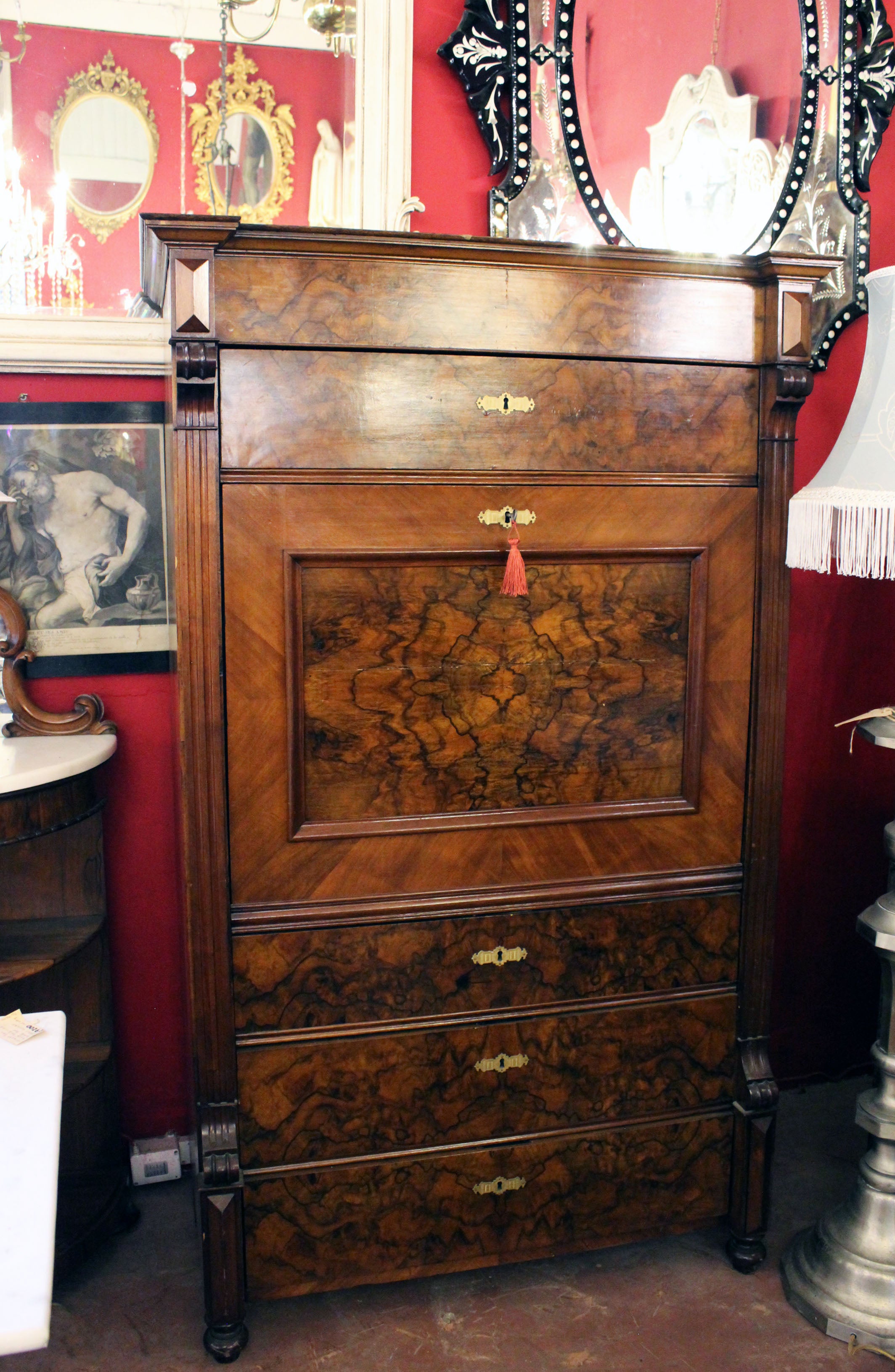 Antique Burr Walnut Secretaire - SOLD