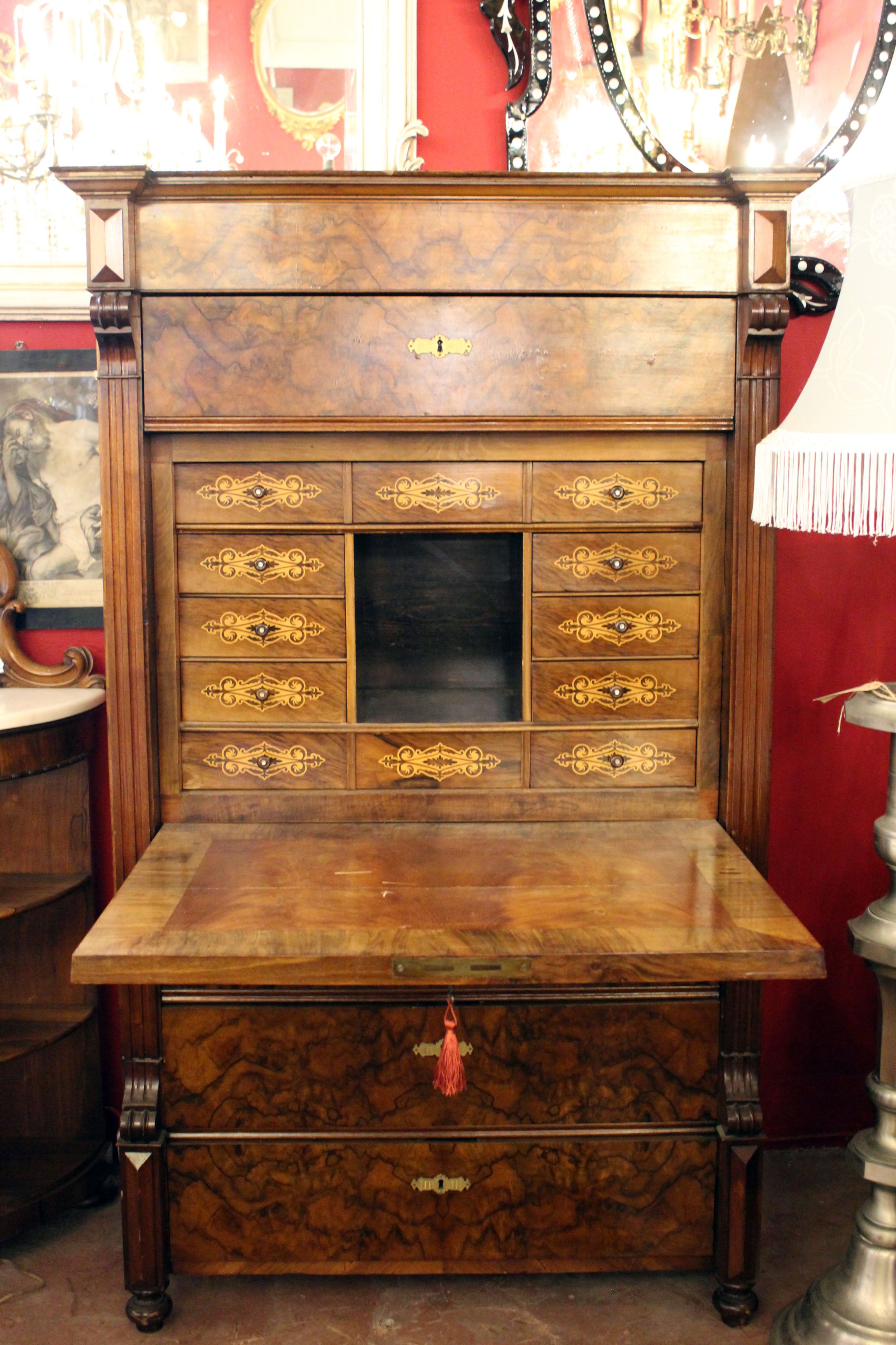 Antique Burr Walnut Secretaire - SOLD