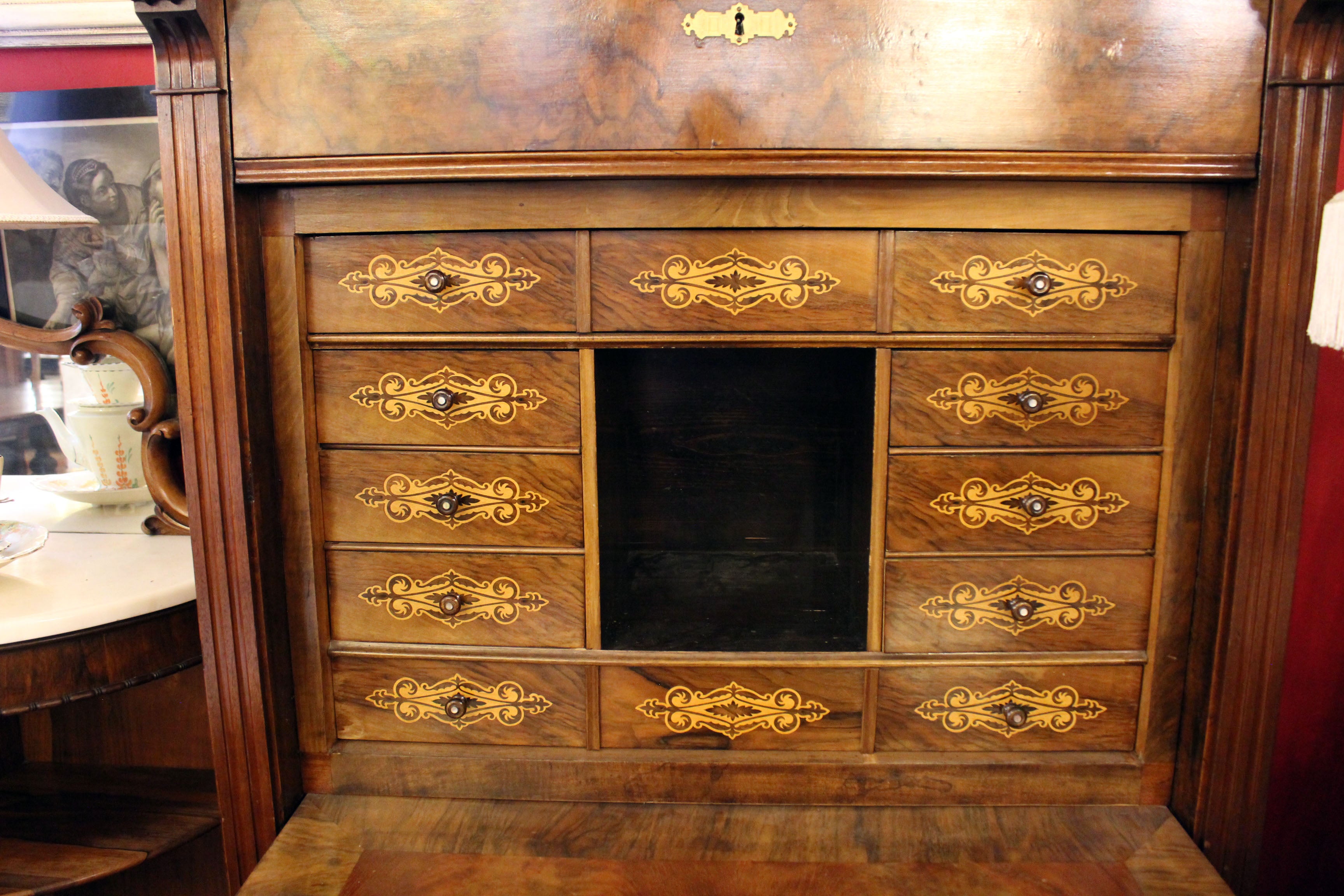 Antique Burr Walnut Secretaire - SOLD