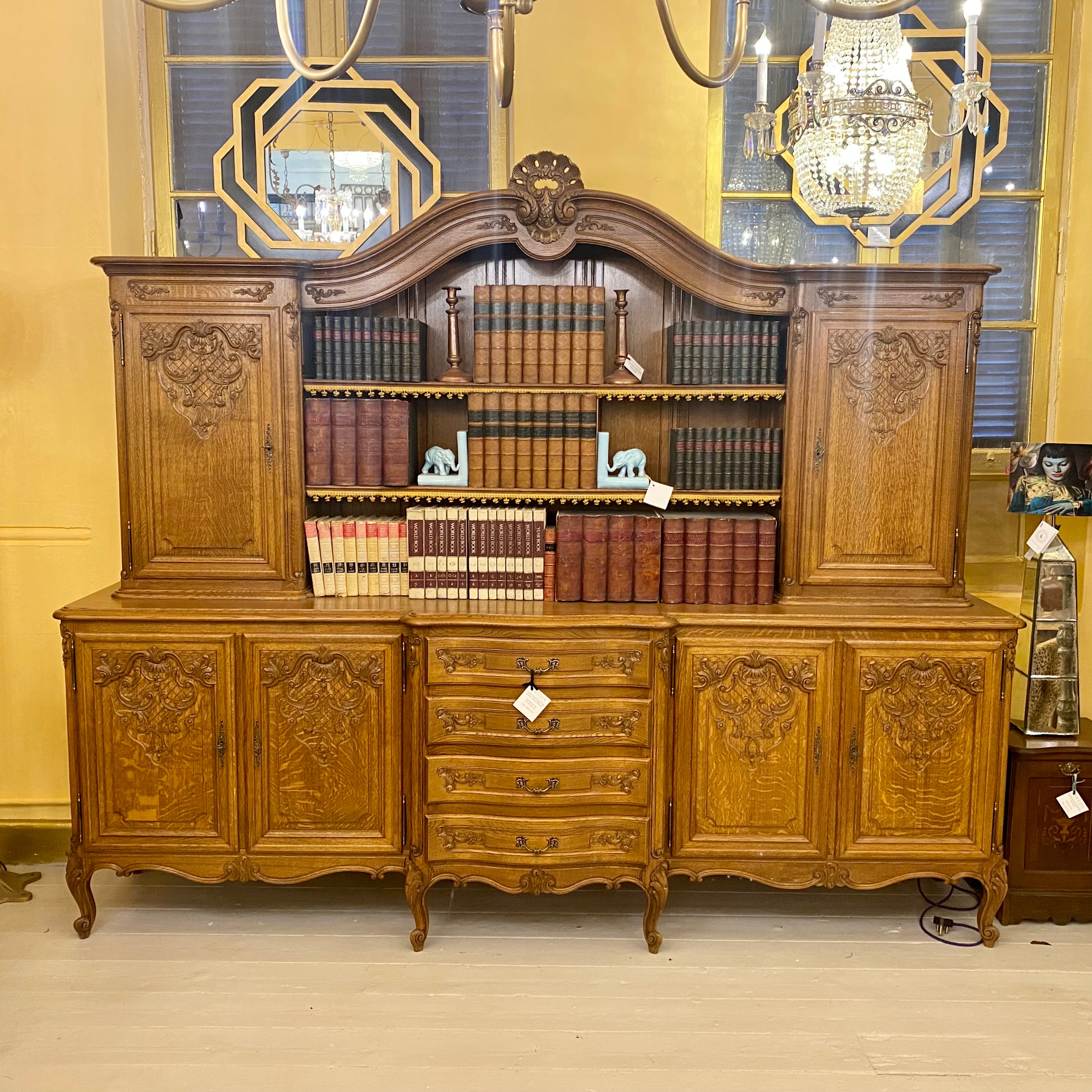 Antique French Oak Display Bookcase - SOLD