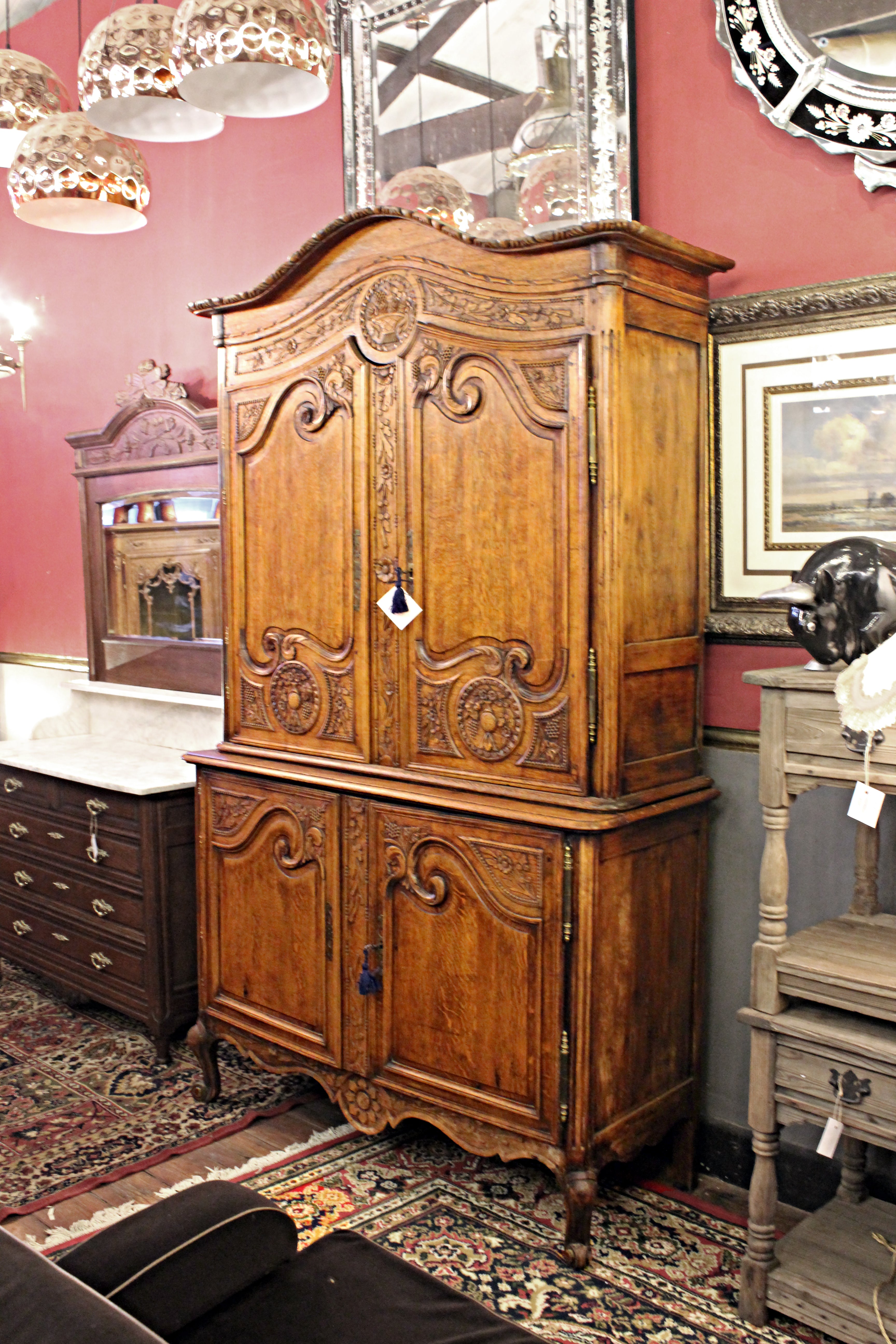 Late 19th Century French Oak Provencal Armoire with Snails Feet - SOLD