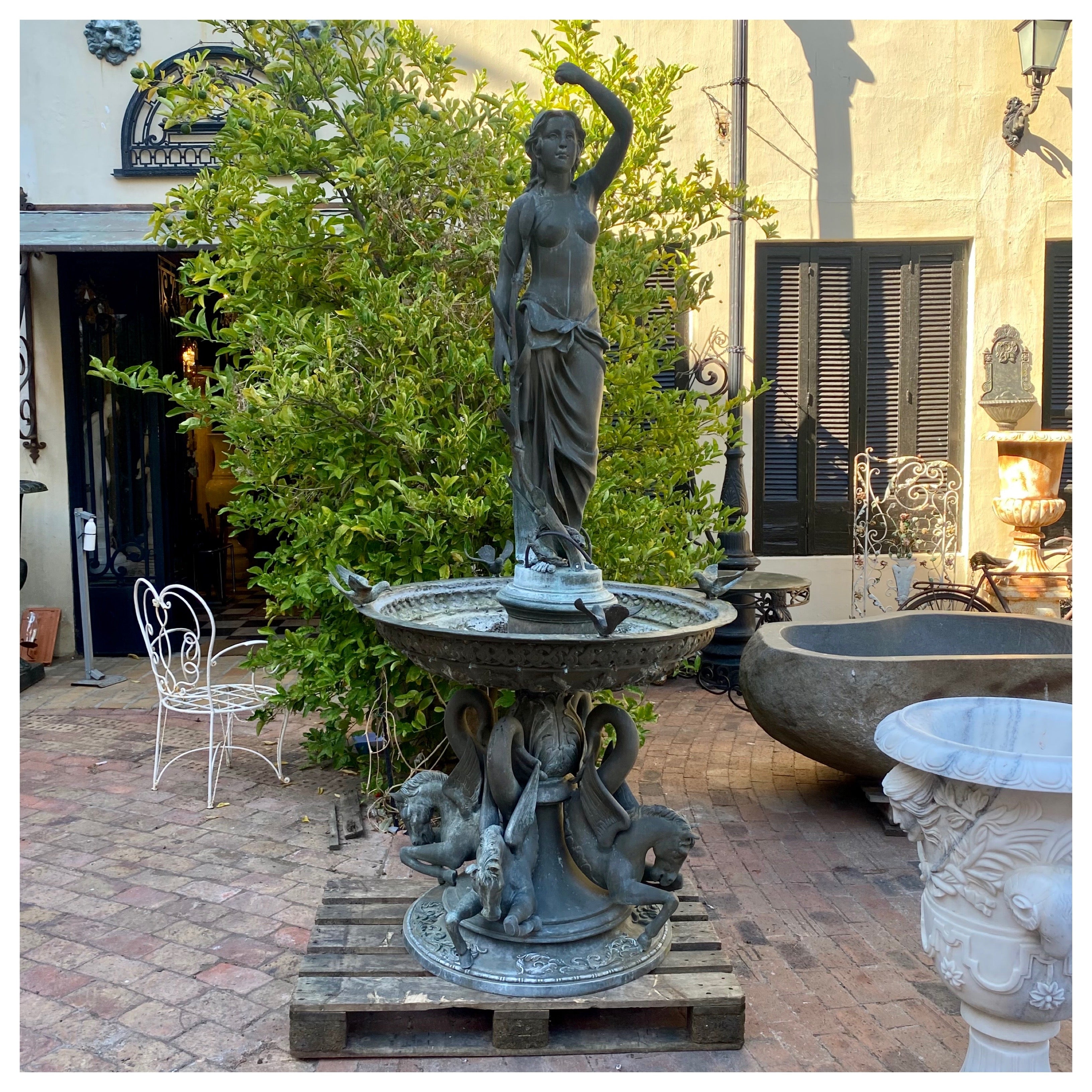 Exquisite! Aged Bronze Water Fountain - SOLD