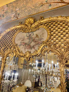 Antique French Trumeau Mirror with Gilt Details - SOLD