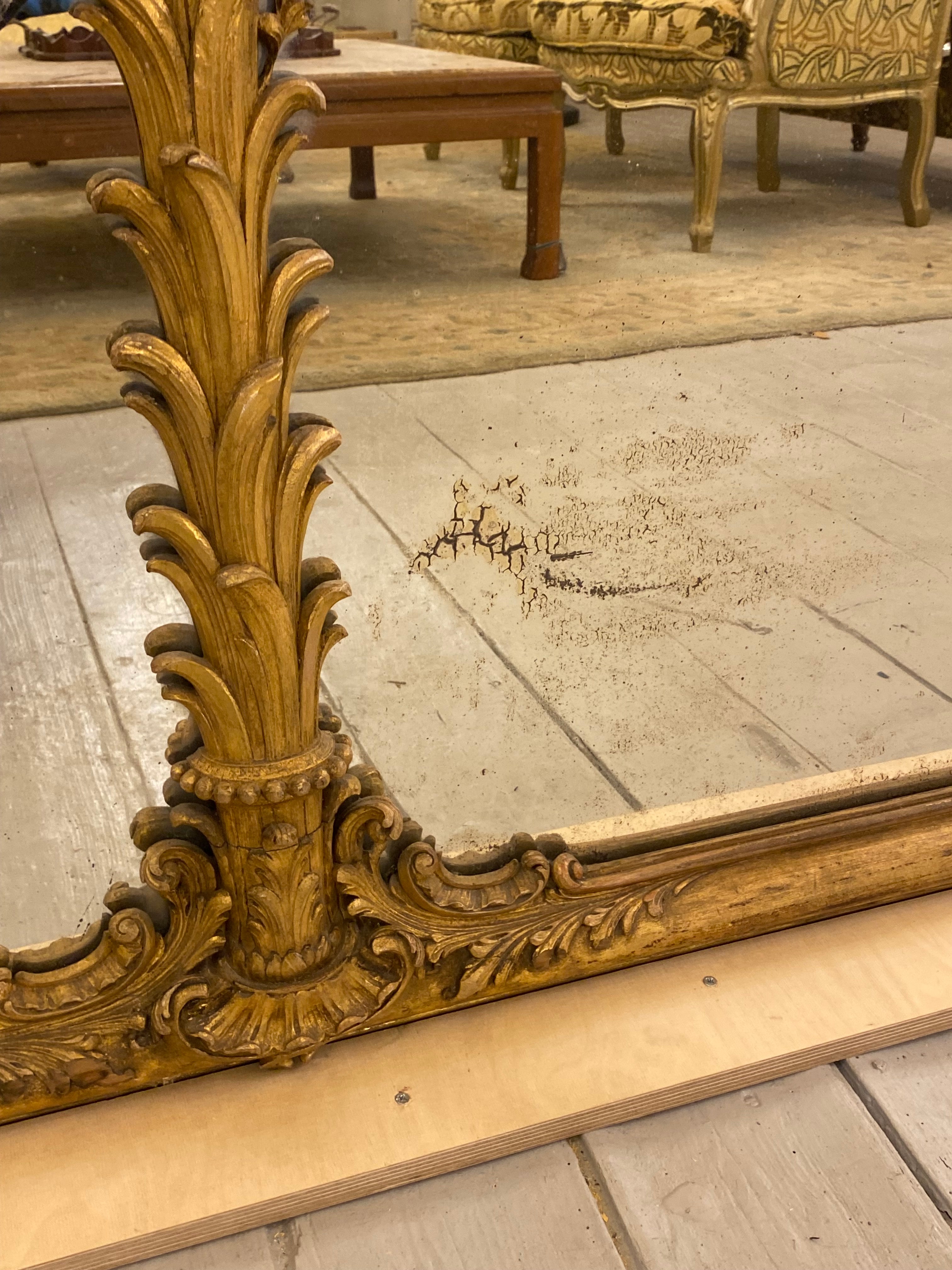 Antique French Trumeau Mirror with Gilt Details - SOLD