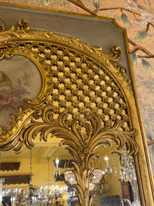 Antique French Trumeau Mirror with Gilt Details - SOLD