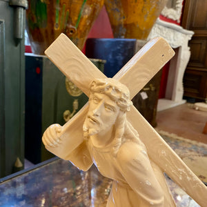 Statue of Jesus with Cross - SOLD